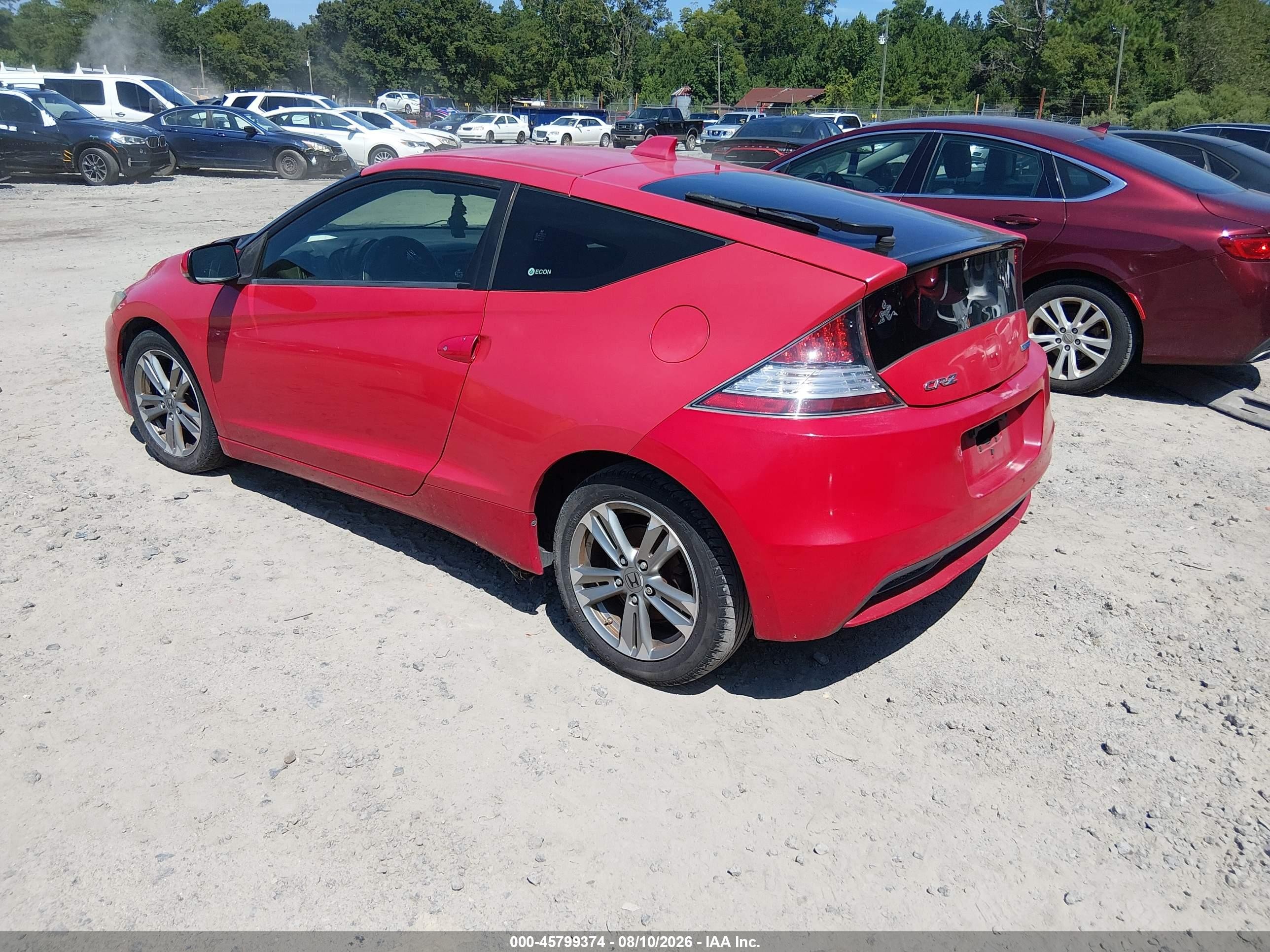 2013 Honda Cr-z Ex Red vin: JHMZF1D67DS002251