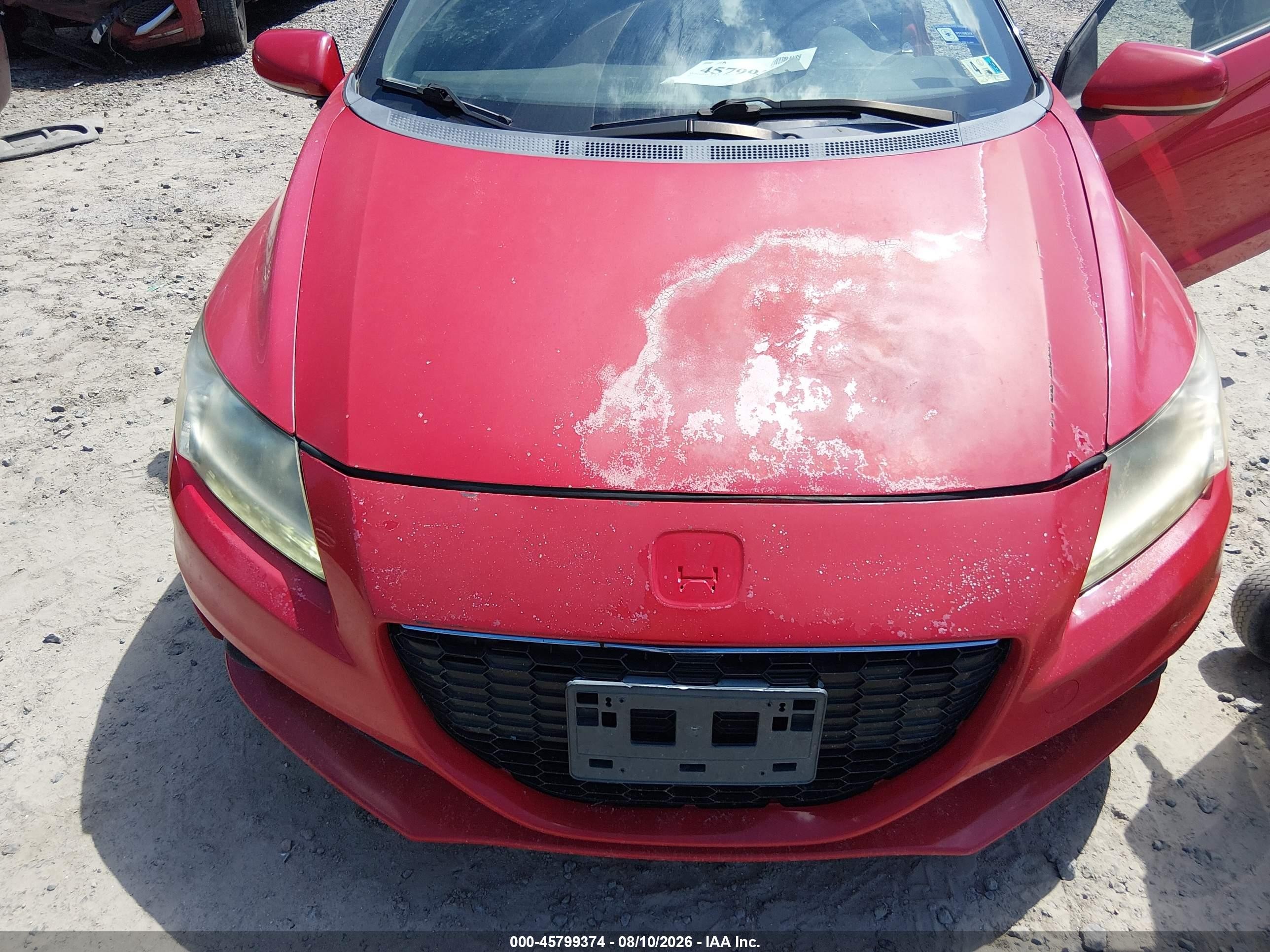 2013 Honda Cr-z Ex Red vin: JHMZF1D67DS002251