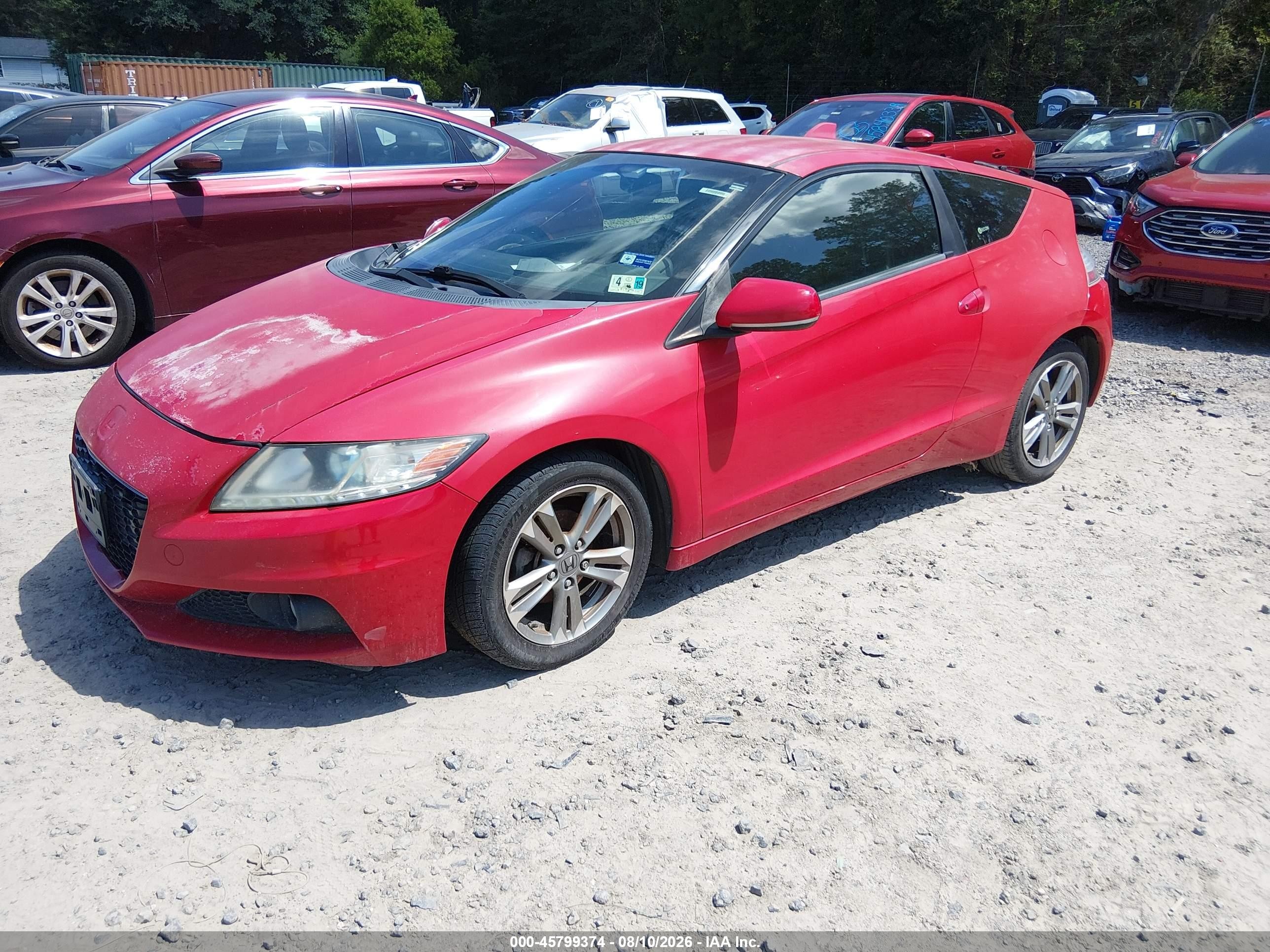 2013 Honda Cr-z Ex Red vin: JHMZF1D67DS002251