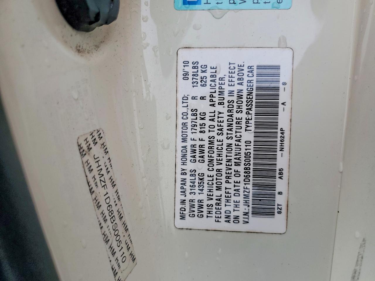 2011 Honda Cr-z Ex Red vin: JHMZF1D68BS005110