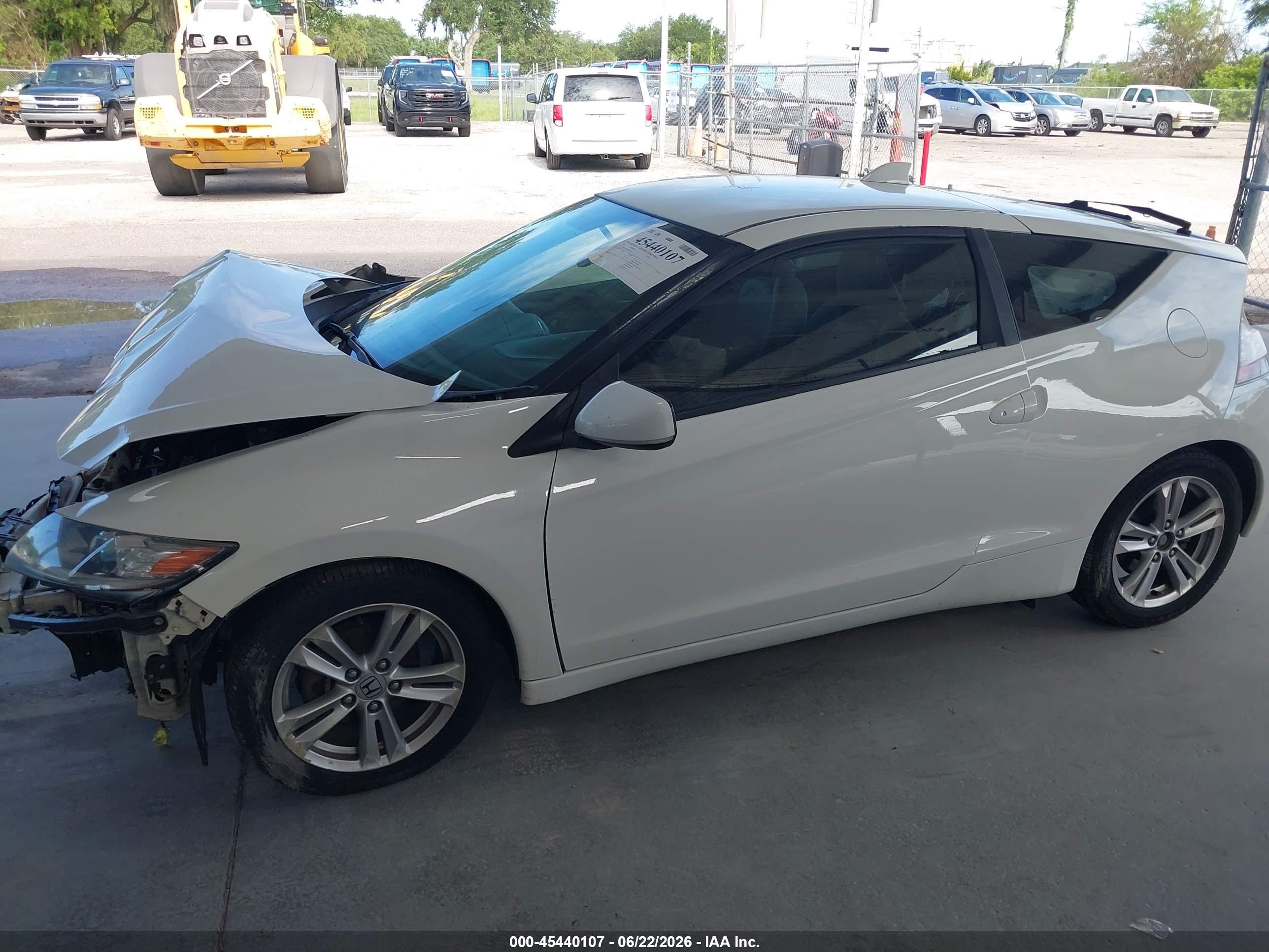 2011 Honda Cr-z Ex White vin: JHMZF1D68BS009366