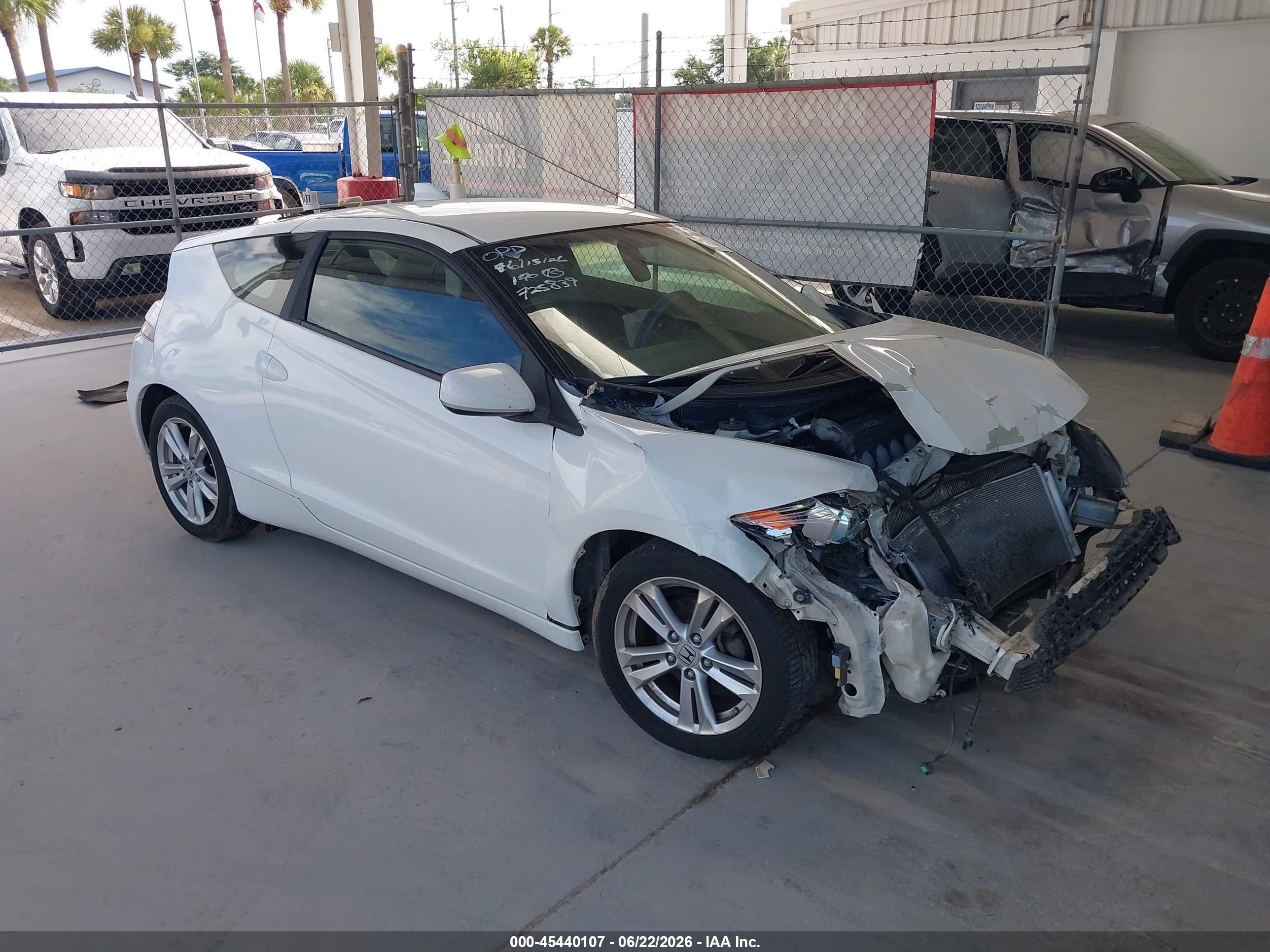 2011 Honda Cr-z Ex White vin: JHMZF1D68BS009366