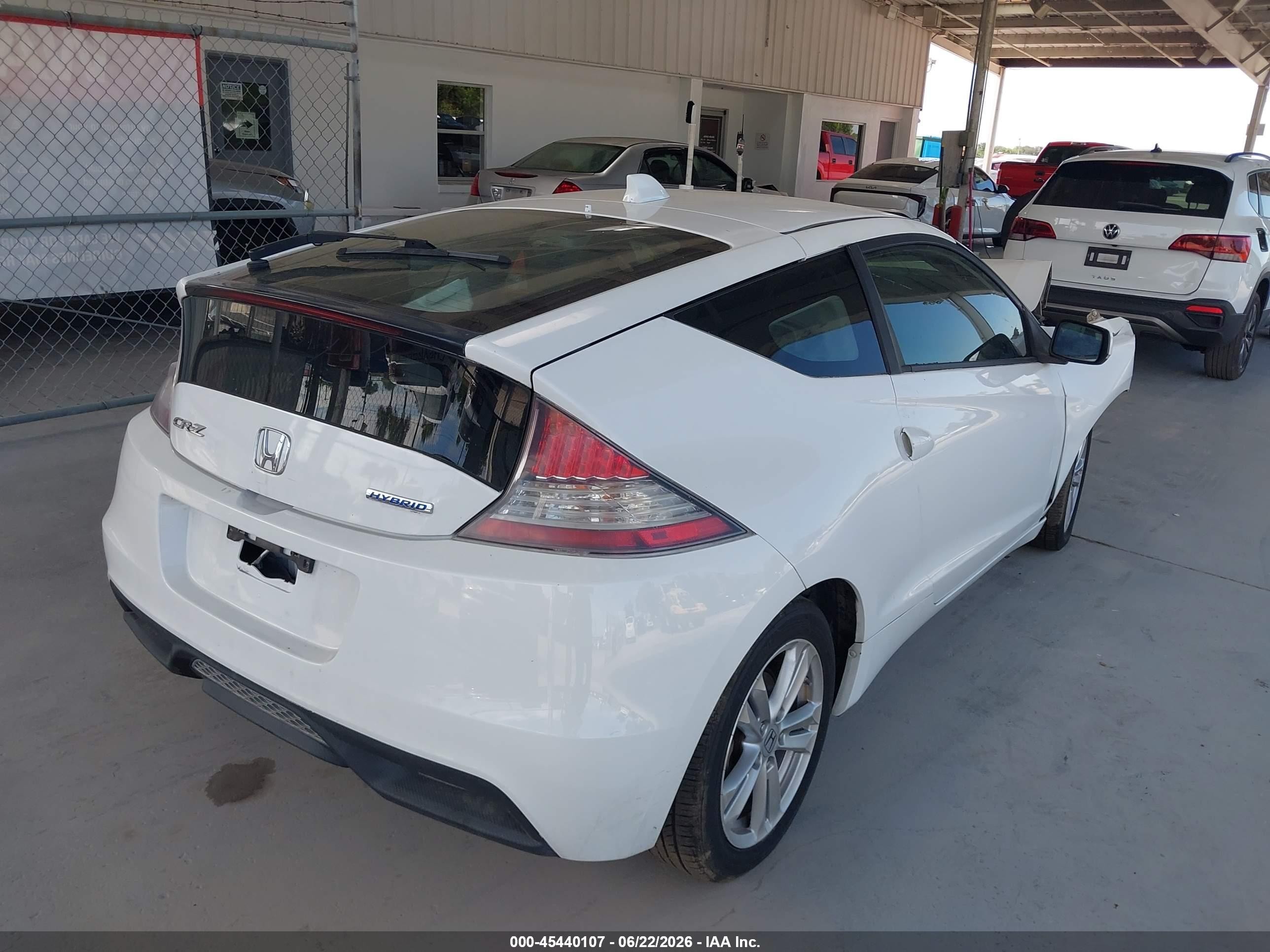 2011 Honda Cr-z Ex White vin: JHMZF1D68BS009366