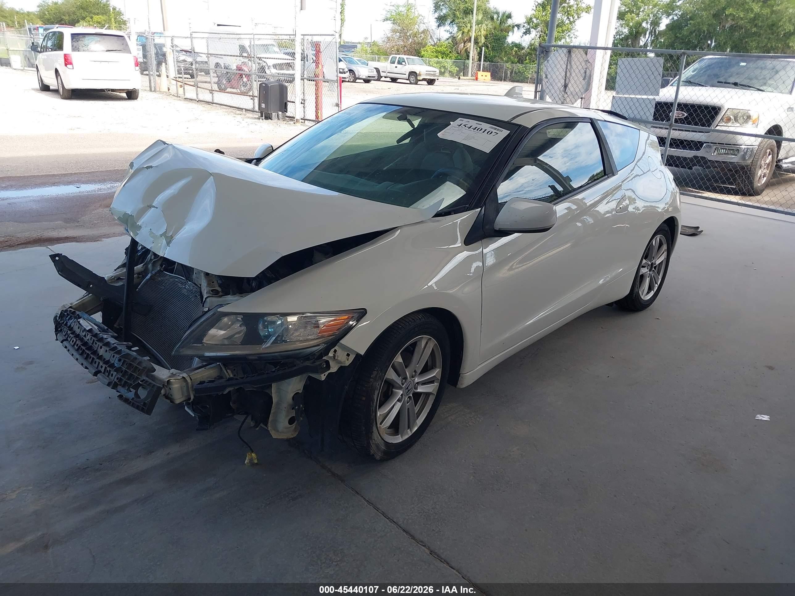 2011 Honda Cr-z Ex White vin: JHMZF1D68BS009366
