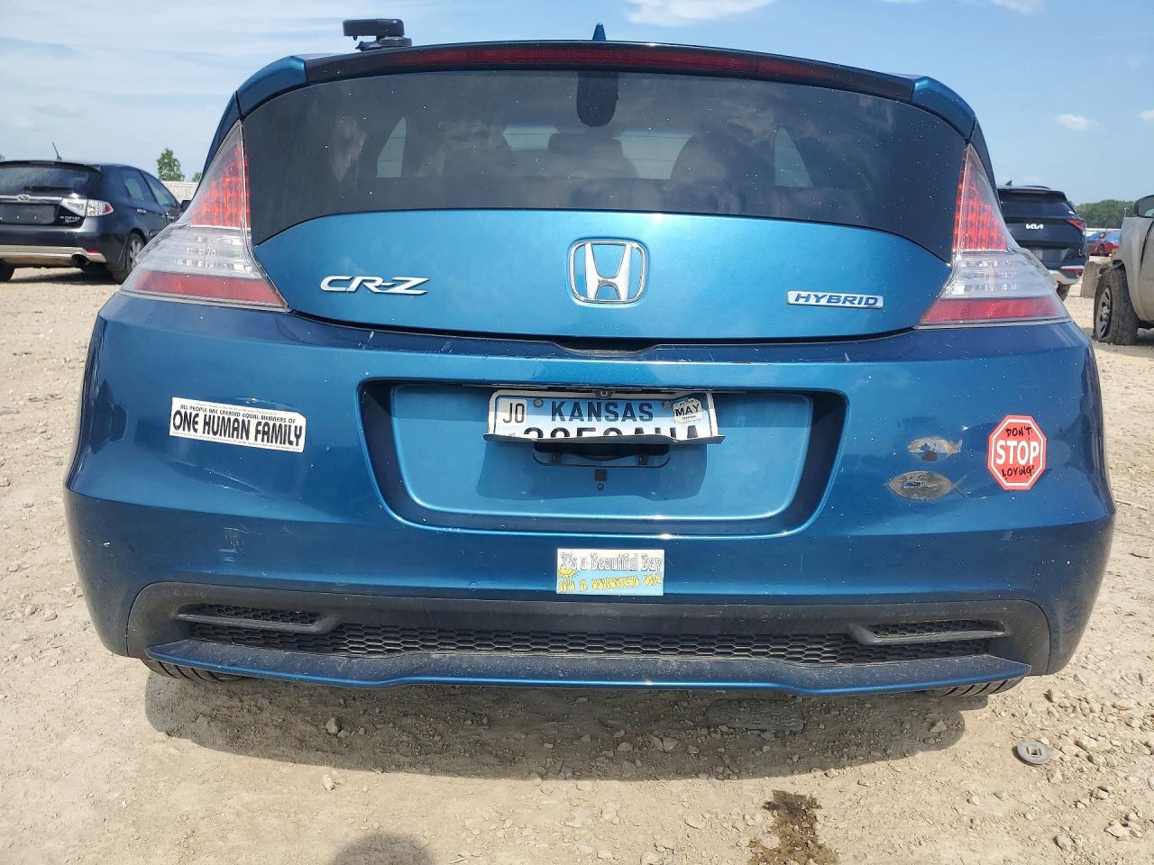 2014 Honda Cr-z Ex Blue vin: JHMZF1D68ES002874