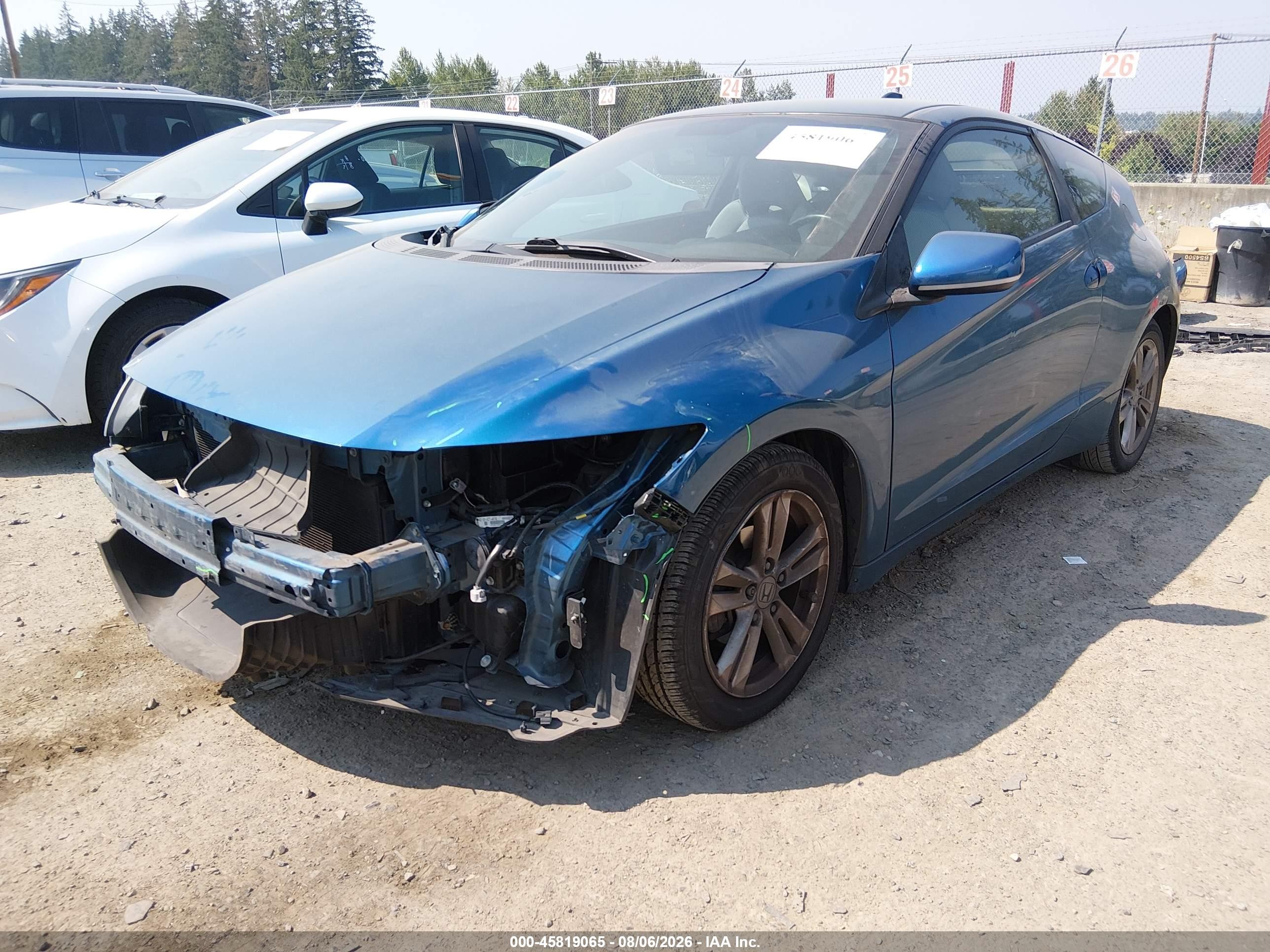 2012 Honda Cr-z Ex Blue vin: JHMZF1D69CS005151