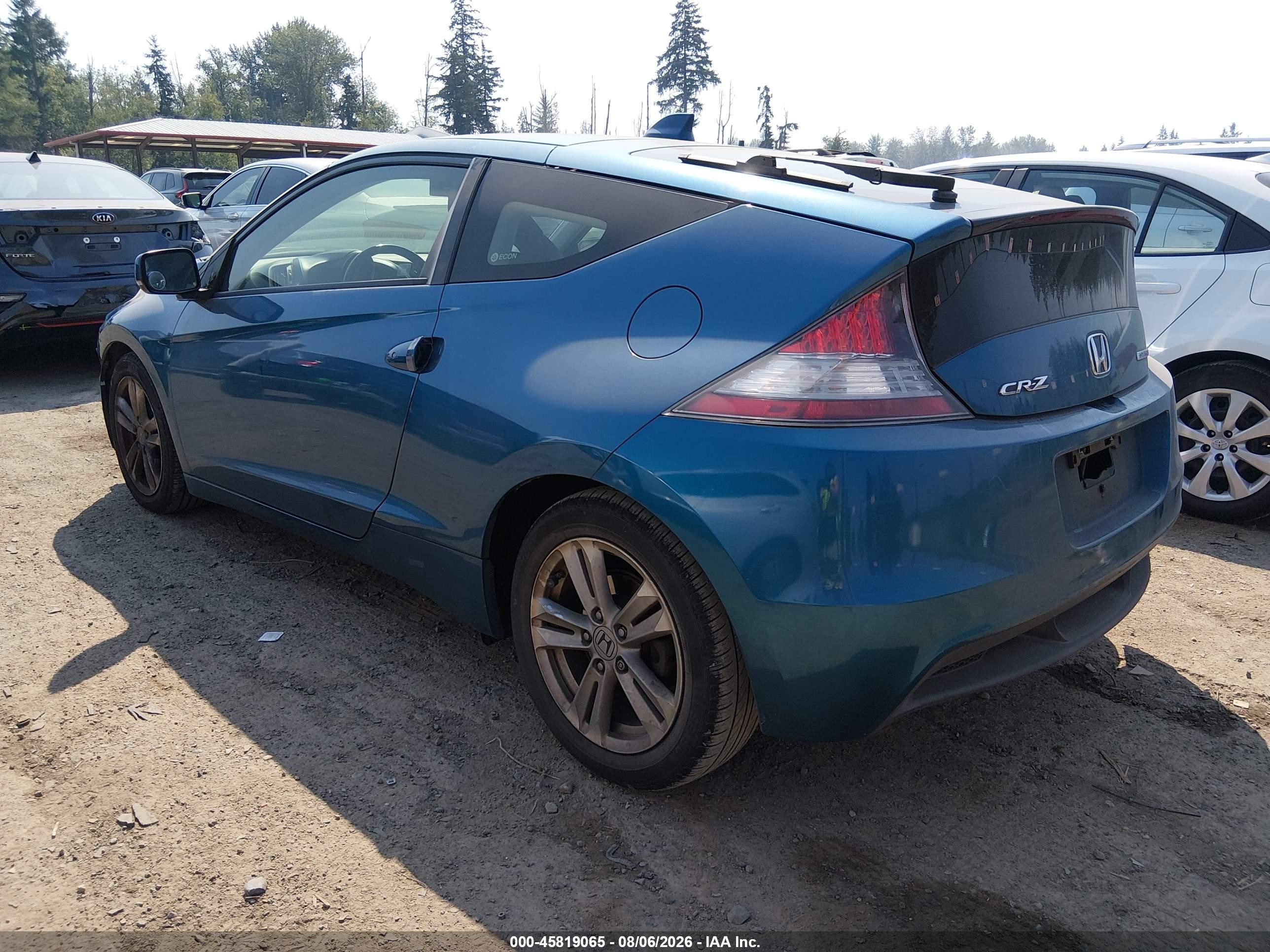2012 Honda Cr-z Ex Blue vin: JHMZF1D69CS005151