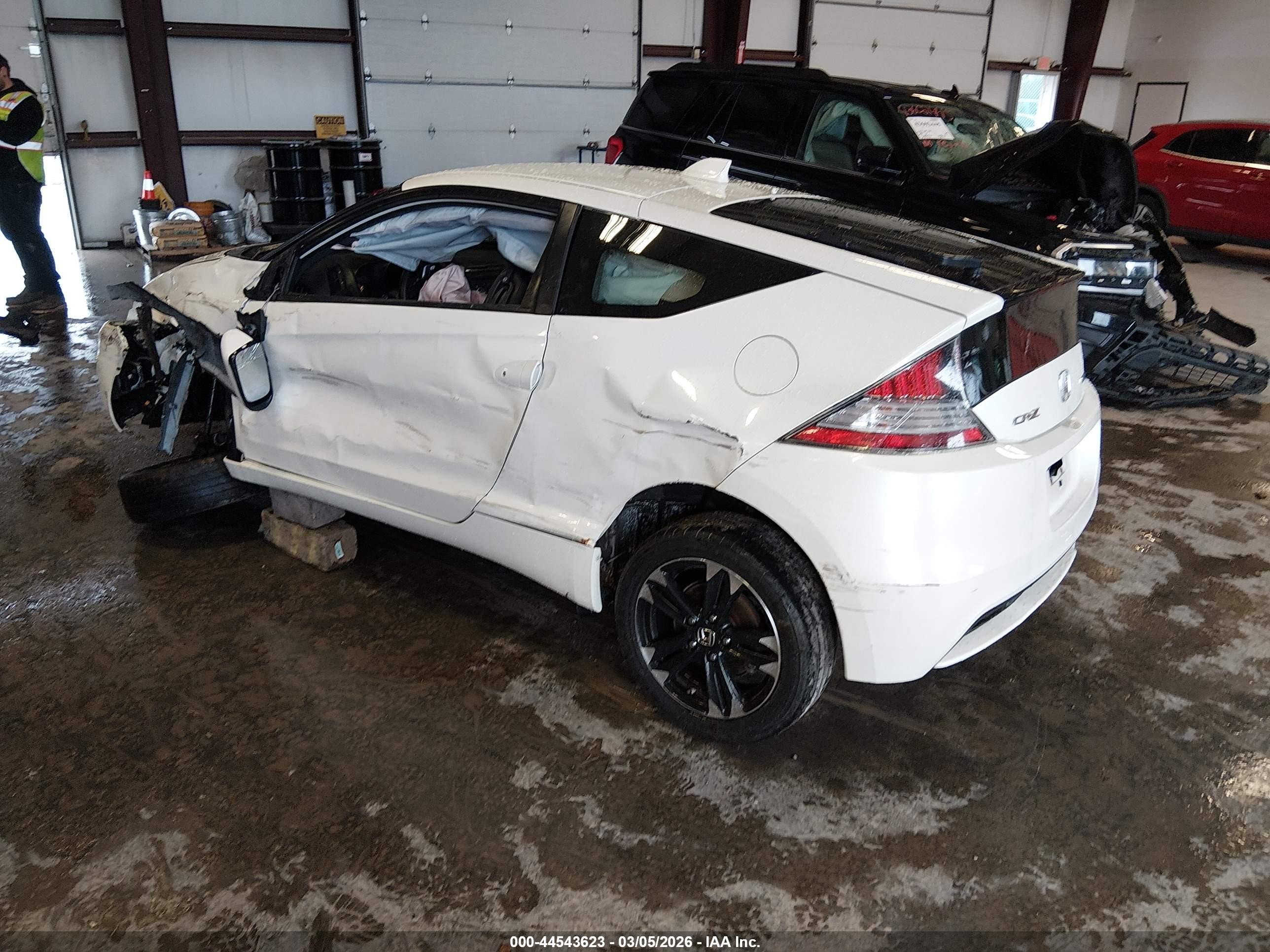2015 Honda Cr-z Ex White vin: JHMZF1D6XFS001369