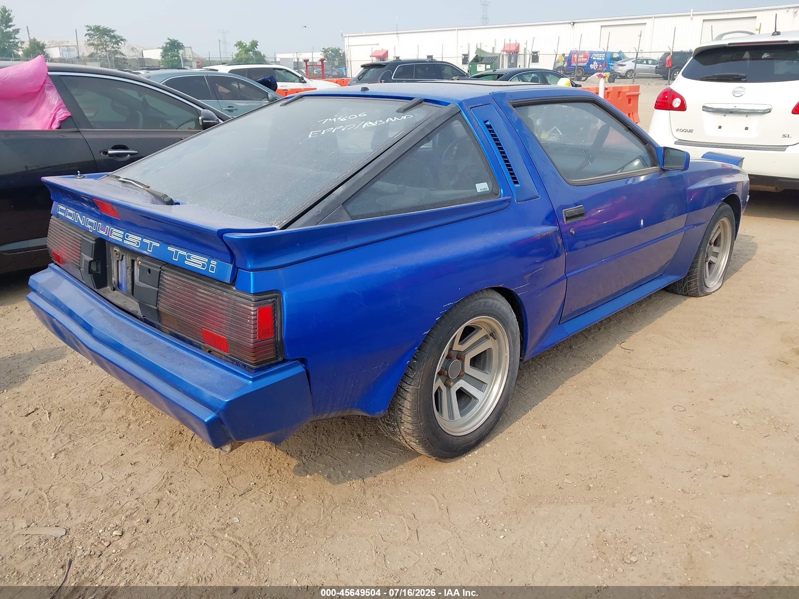 1989 Chrysler Conquest Tsi Blue vin: JJ3CC54N9KZ033504