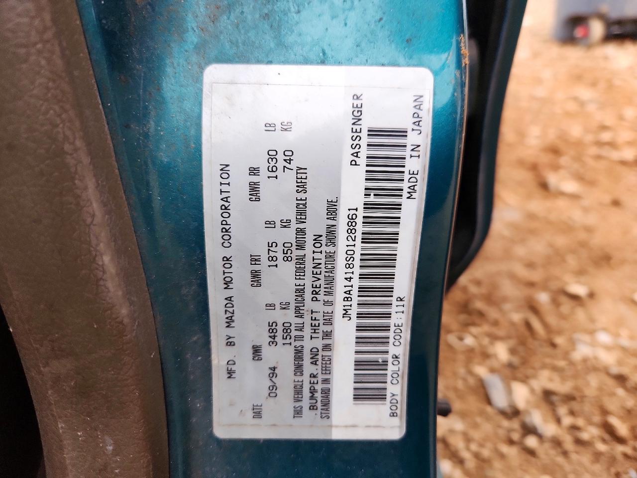 1995 Mazda Protege Dx Green vin: JM1BA1418S0128861