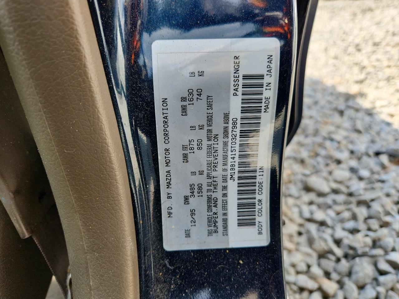 1996 Mazda Protege Dx Blue vin: JM1BB1415T0327980