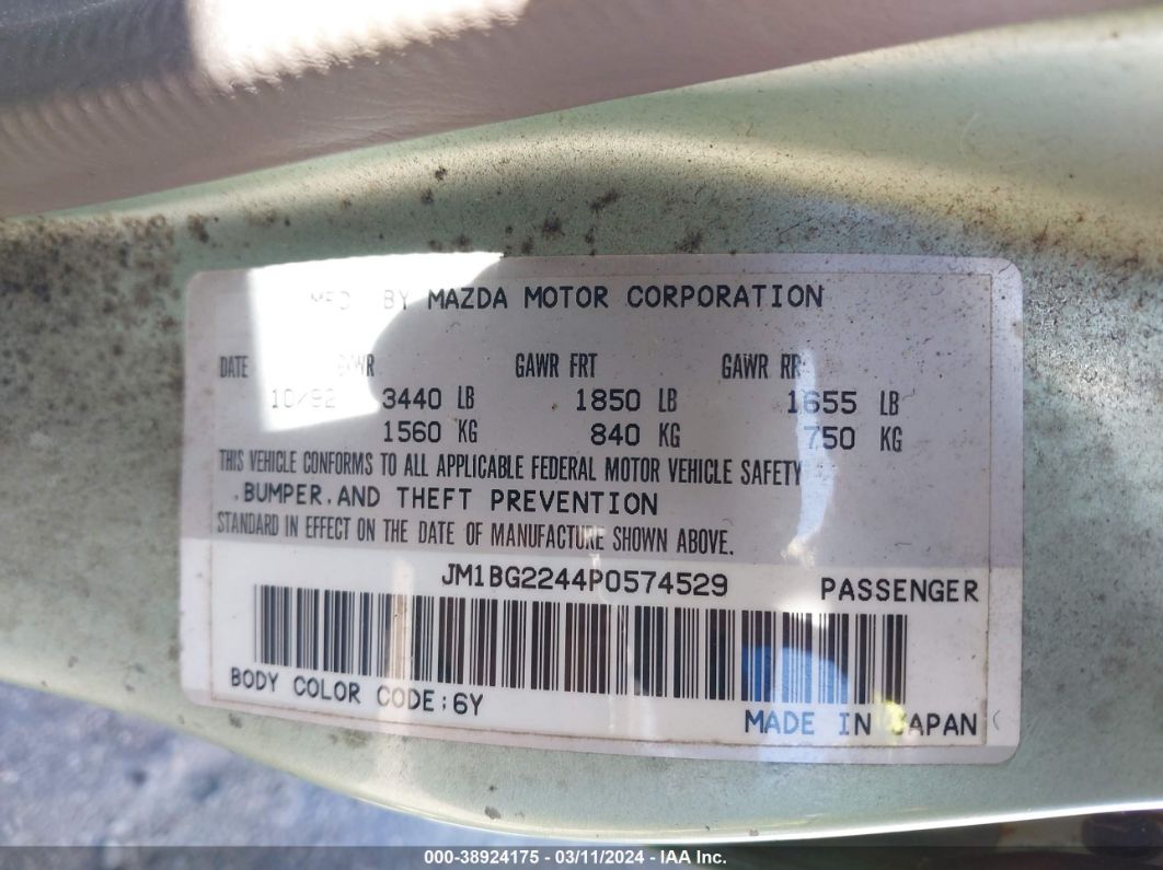 Price & History 1993 Mazda Protege Dx 1.8l I4 Fi Dohc 16v F4 vin