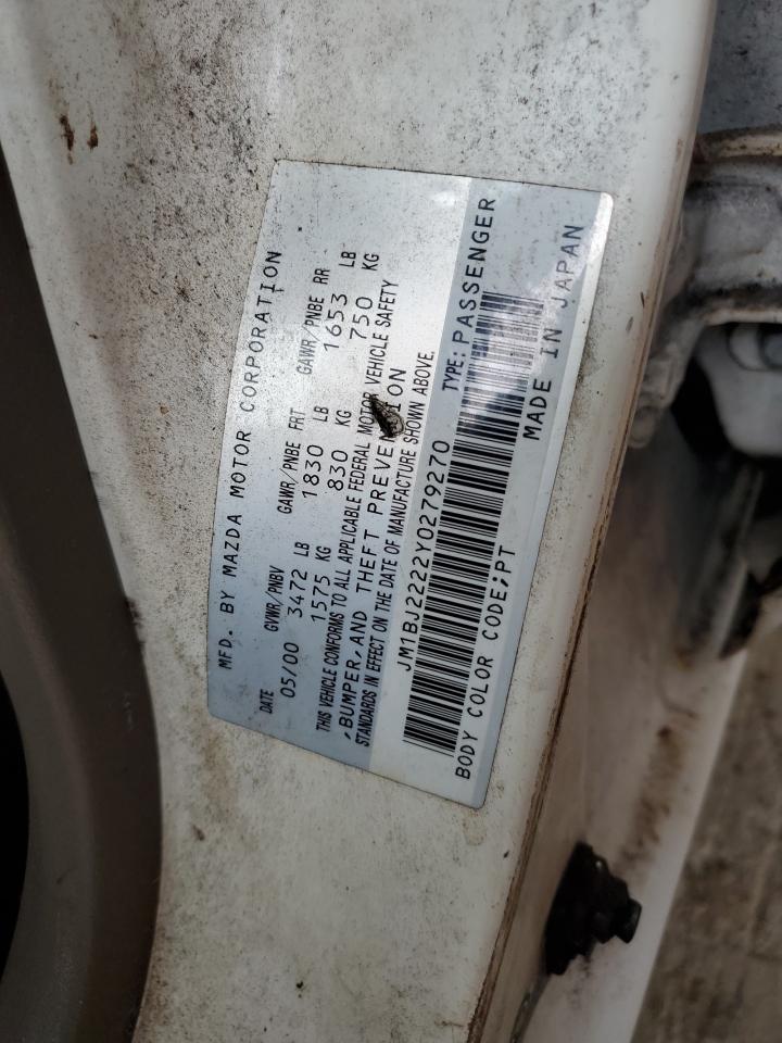 2000 Mazda Protege Dx Белый vin: JM1BJ2222Y0279270