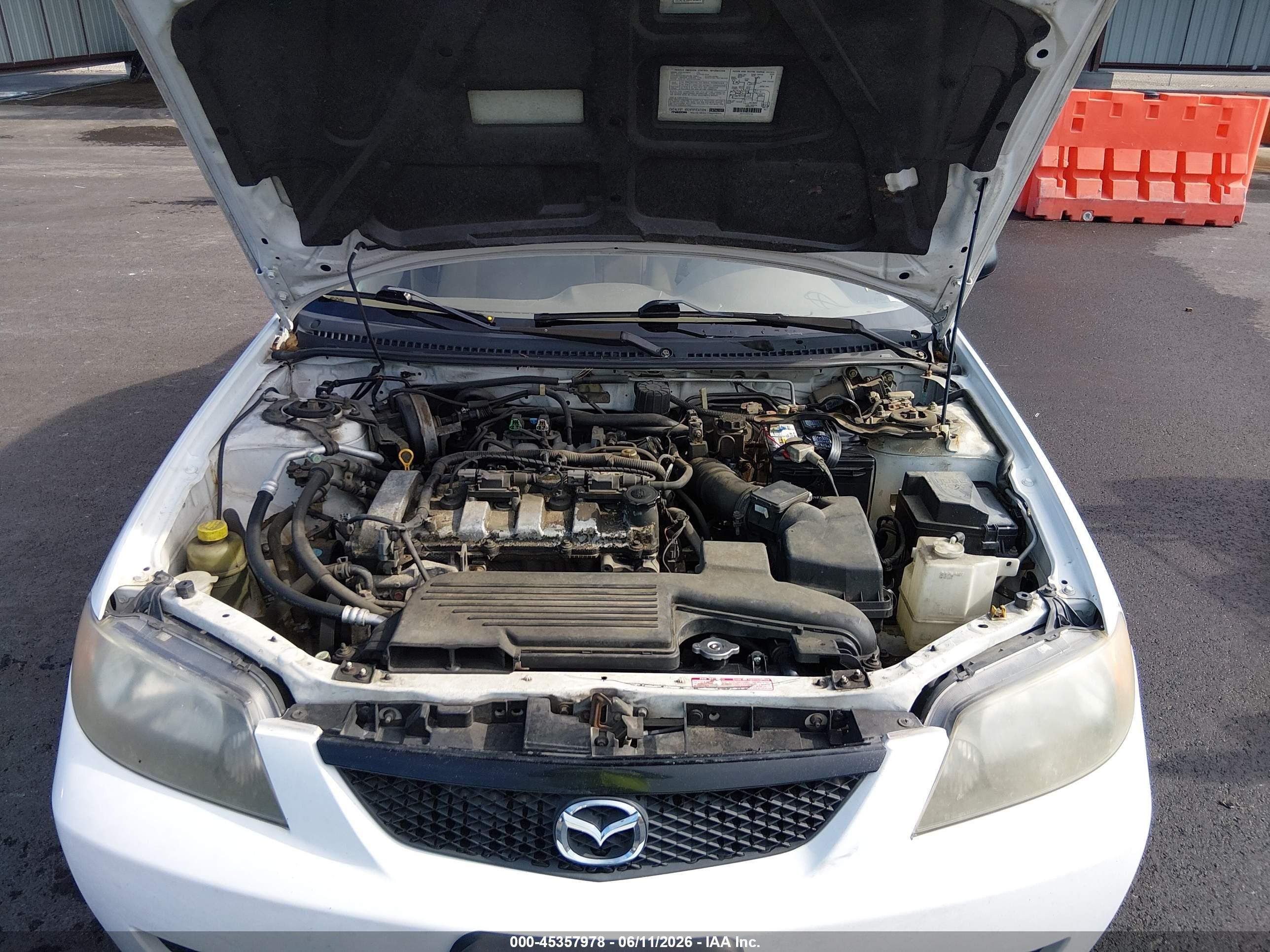 2003 Mazda Protege Dx/es/lx White vin: JM1BJ225130149564