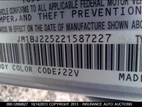 2002 Mazda Protege Dx vin: JM1BJ225221587227
