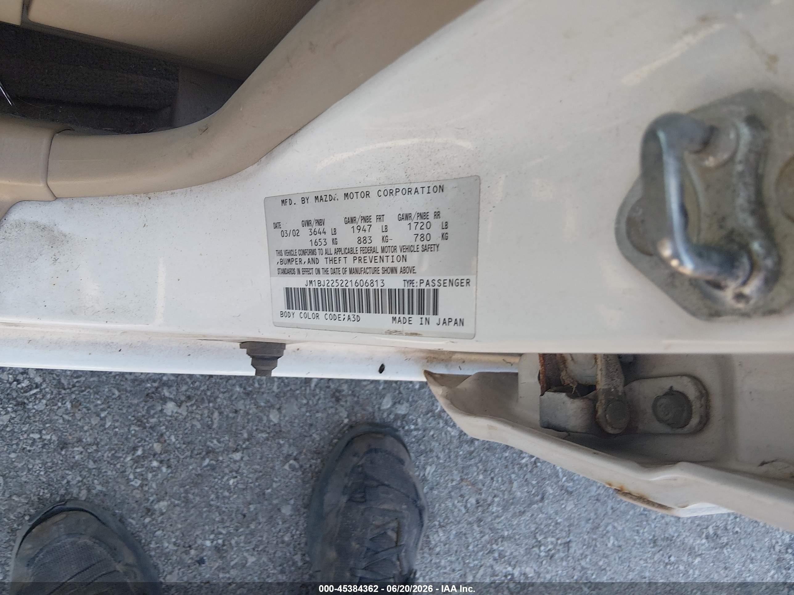 2002 Mazda Protege Dx/es/lx Желто-коричневый vin: JM1BJ225221606813