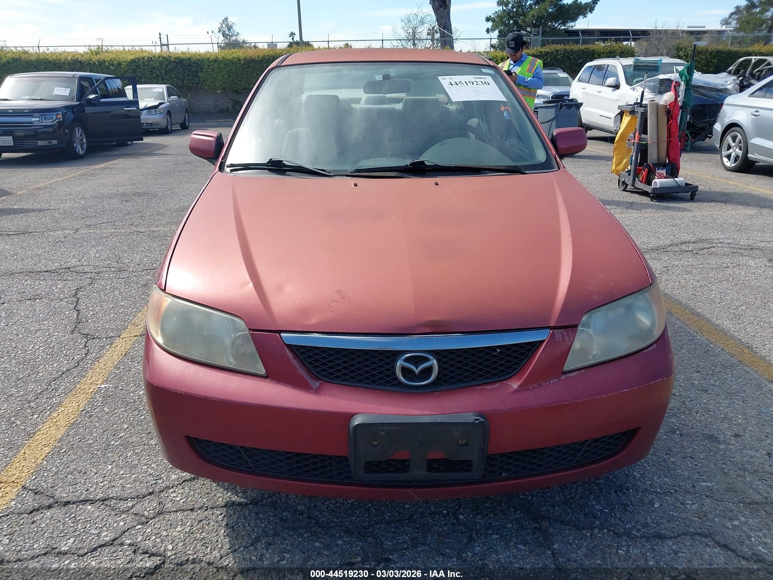 2002 Mazda Protege Dx/es/lx Red vin: JM1BJ225721571556