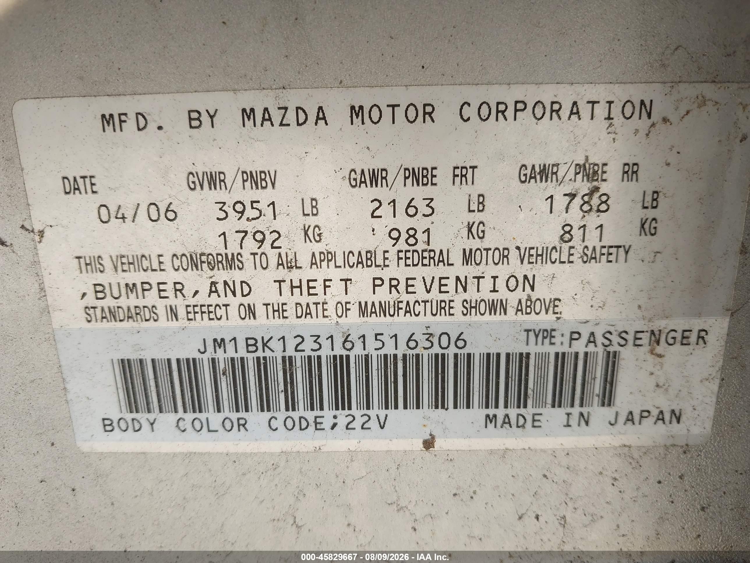 2006 Mazda Mazda3 S Silver vin: JM1BK123161516306