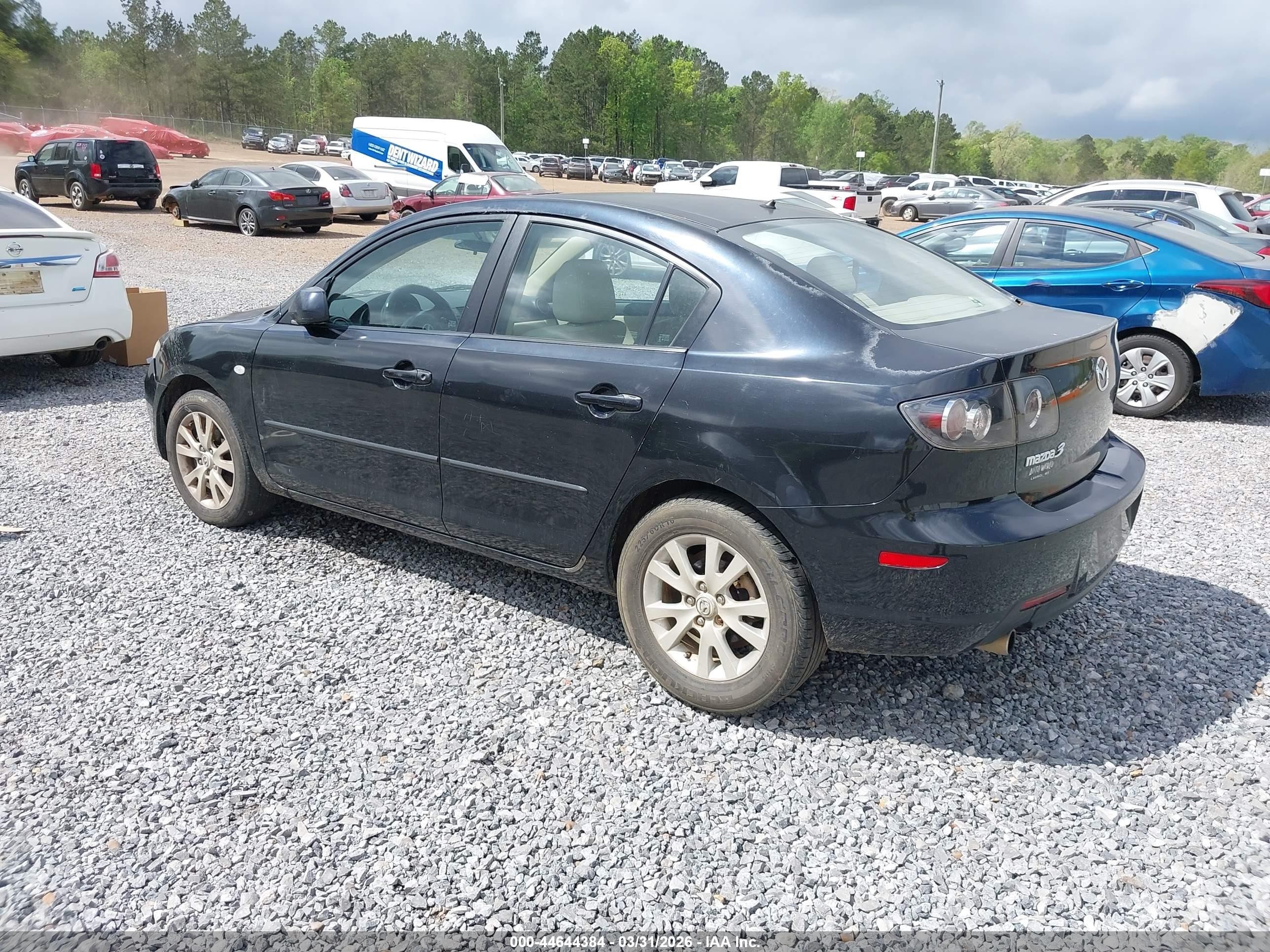 2008 Mazda Mazda3 I Black vin: JM1BK12F281776694