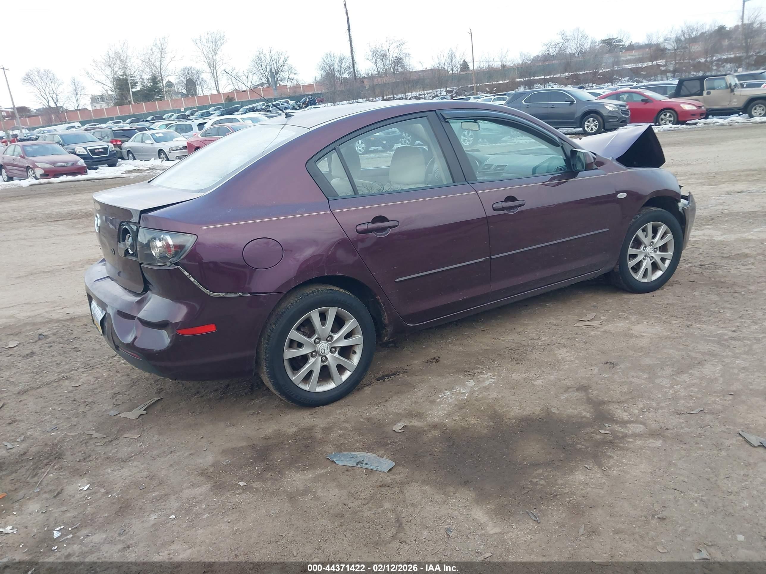 2007 Mazda Mazda3 I Touring Purple vin: JM1BK12F471682525