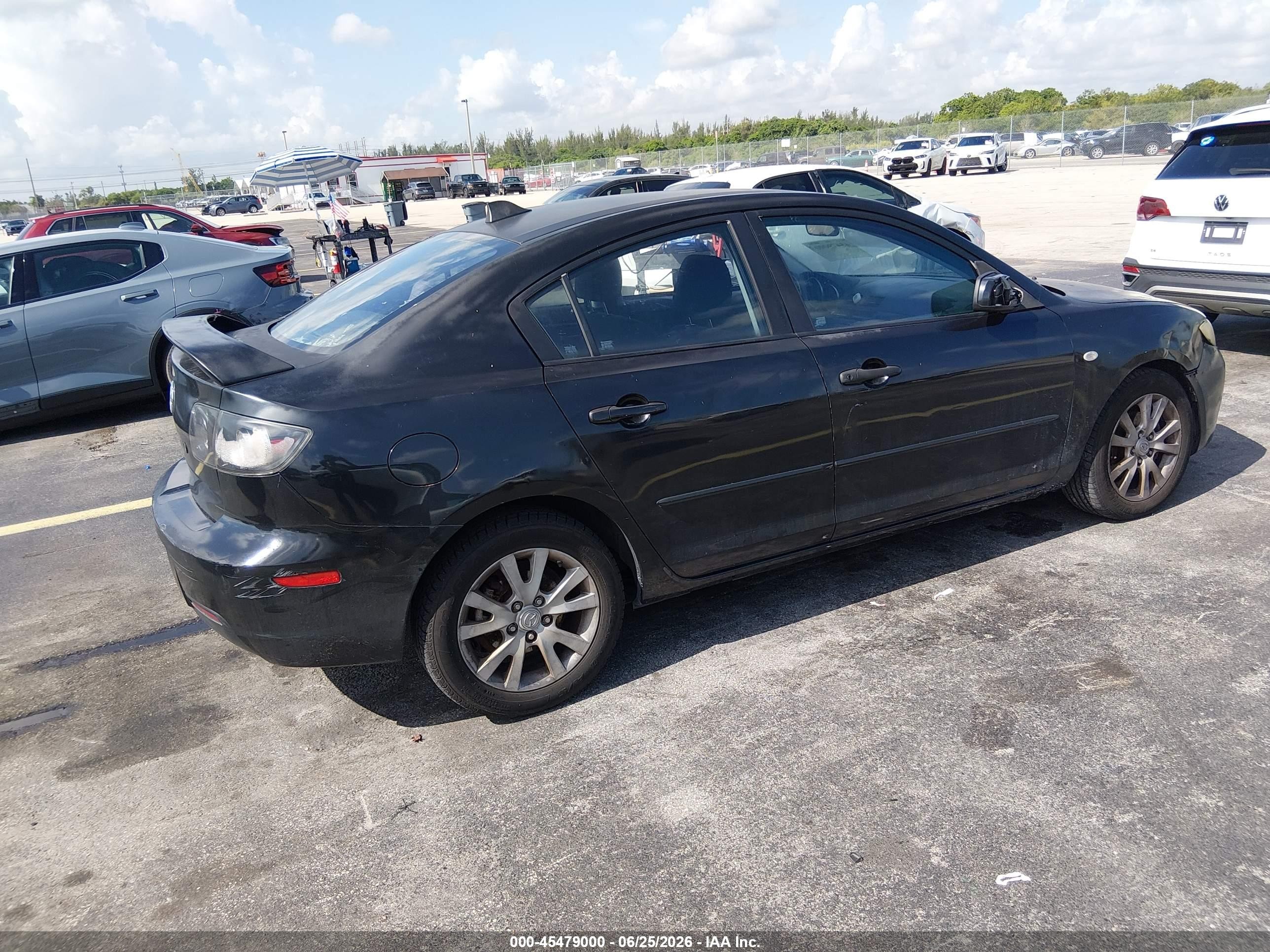 2007 Mazda Mazda3 I Black vin: JM1BK12F771734813
