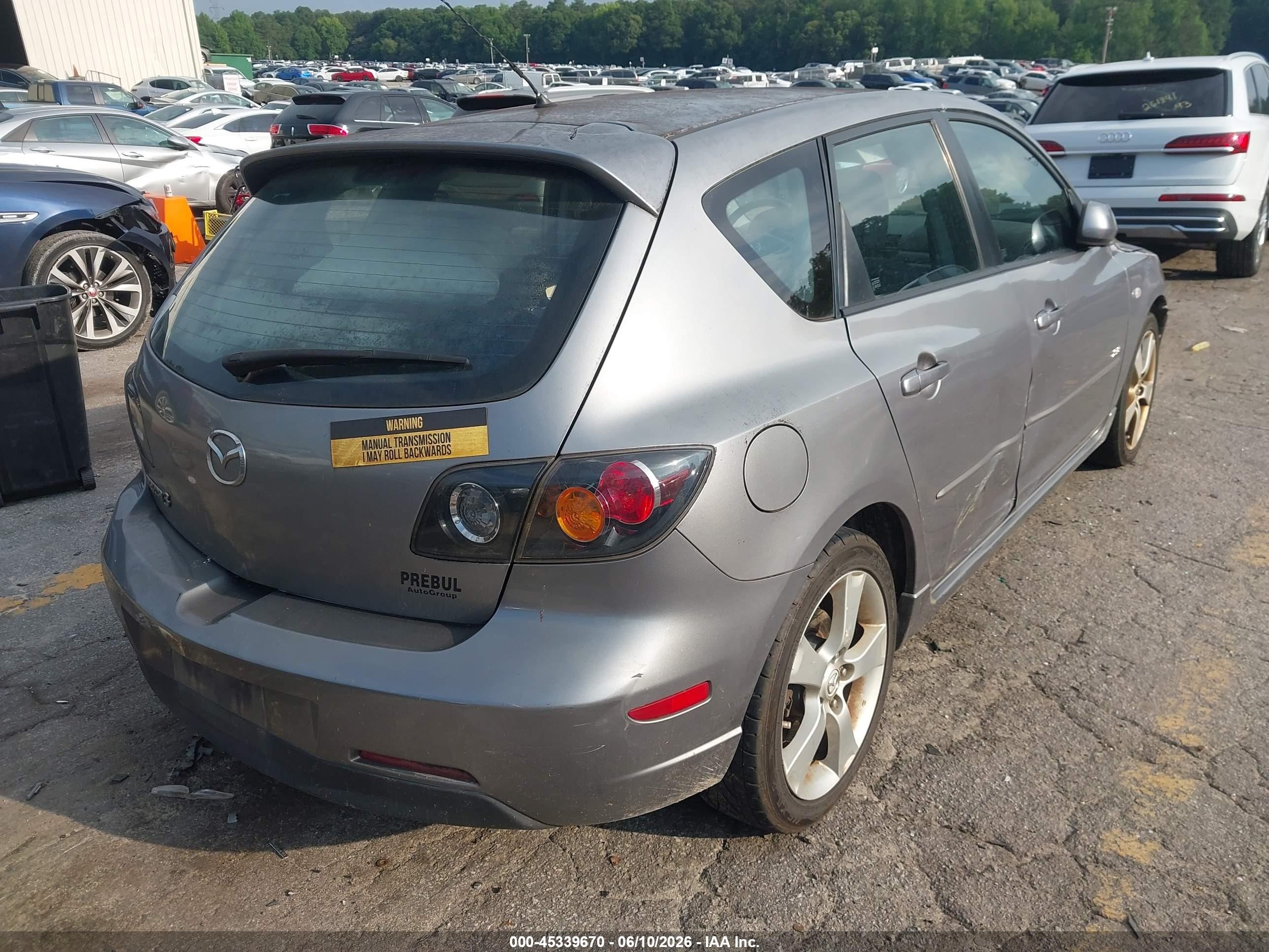 2006 Mazda Mazda3 S Gray vin: JM1BK143361476386