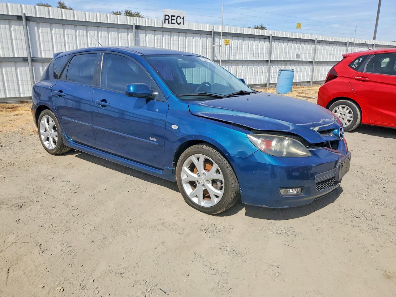2007 Mazda 3 Hatchback Blue vin: JM1BK143671743442