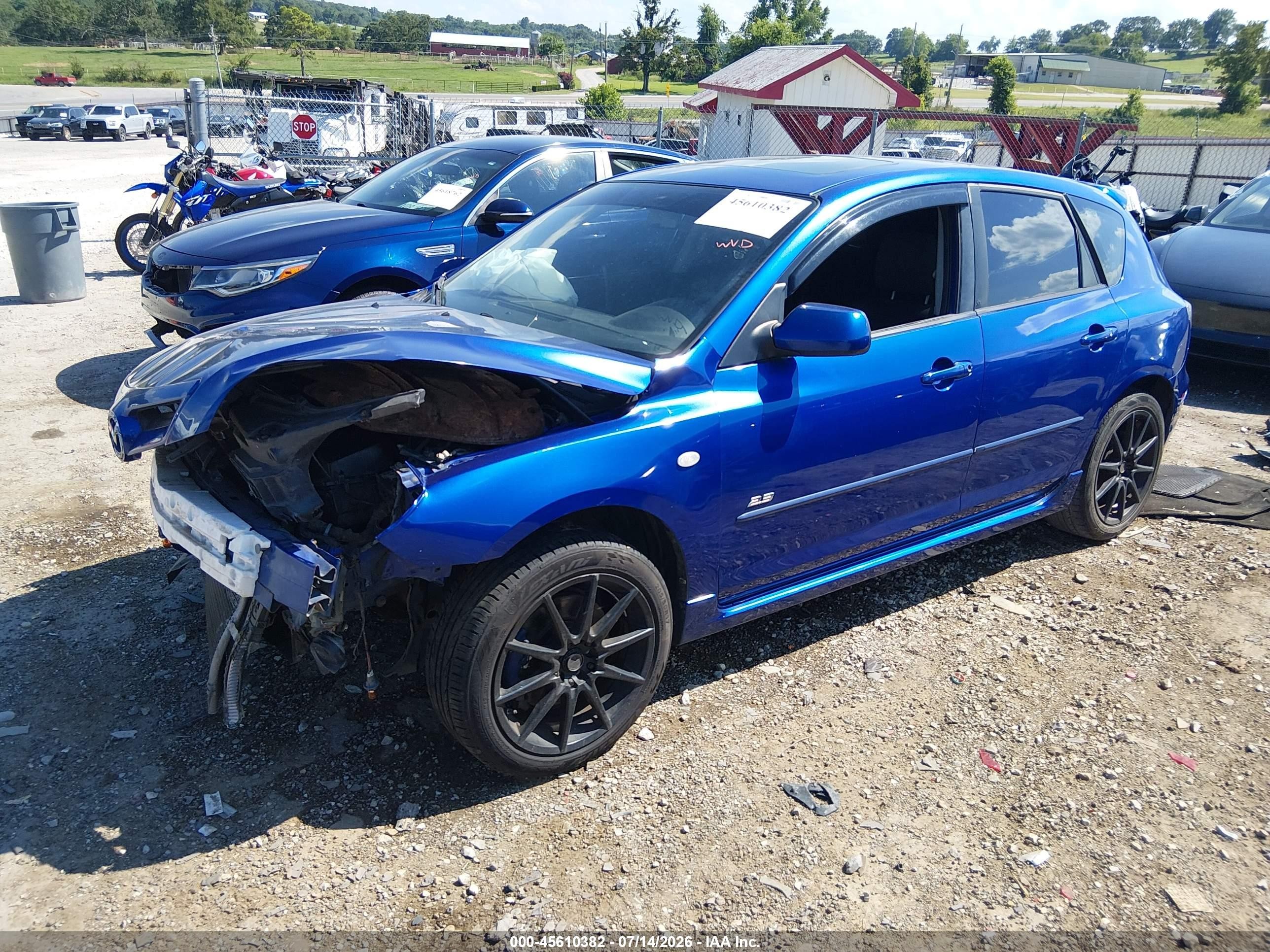 2007 Mazda Mazda3 S Sport Blue vin: JM1BK143X71683066