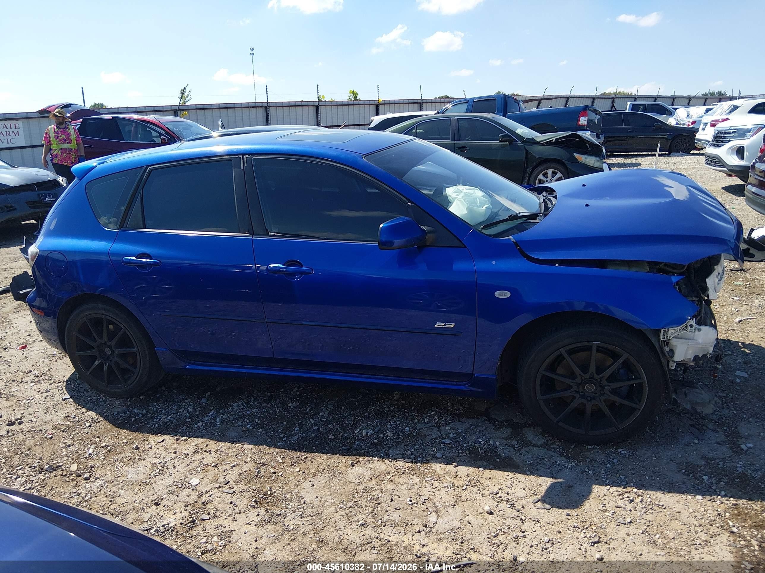 2007 Mazda Mazda3 S Sport Blue vin: JM1BK143X71683066
