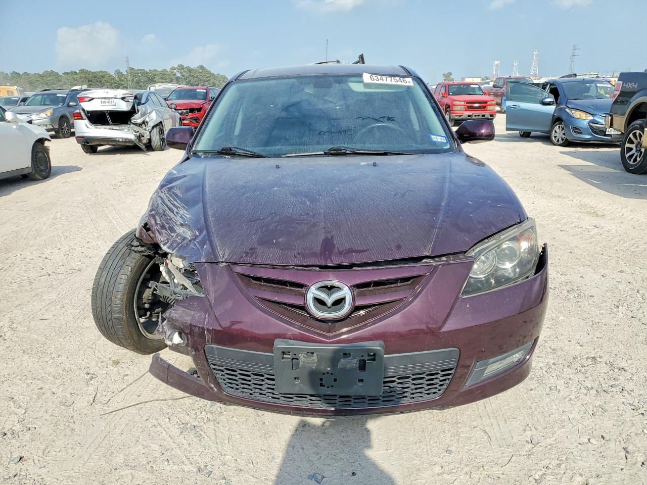 2008 Mazda 3 S Maroon vin: JM1BK323081867058