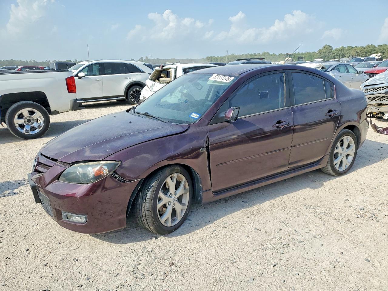 2008 Mazda 3 S Maroon vin: JM1BK323081867058