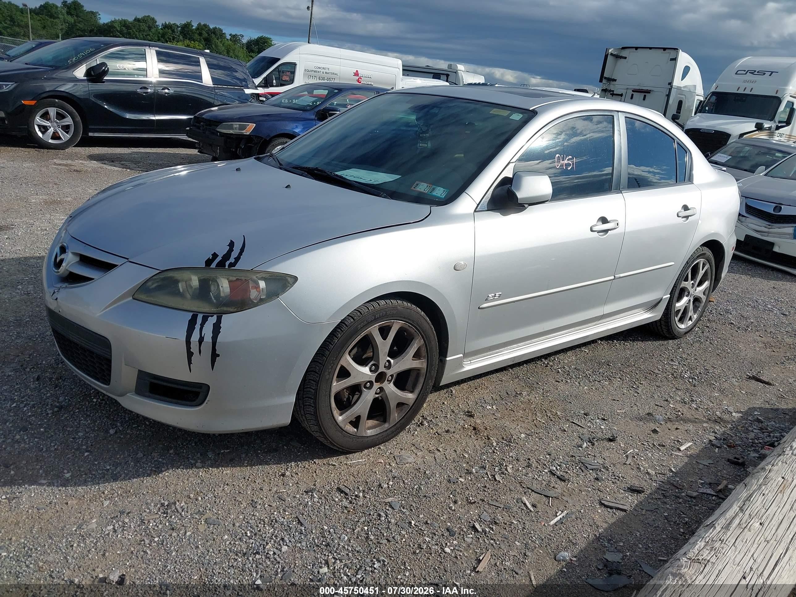 2007 Mazda Mazda3 S Grand Touring Silver vin: JM1BK323271703468