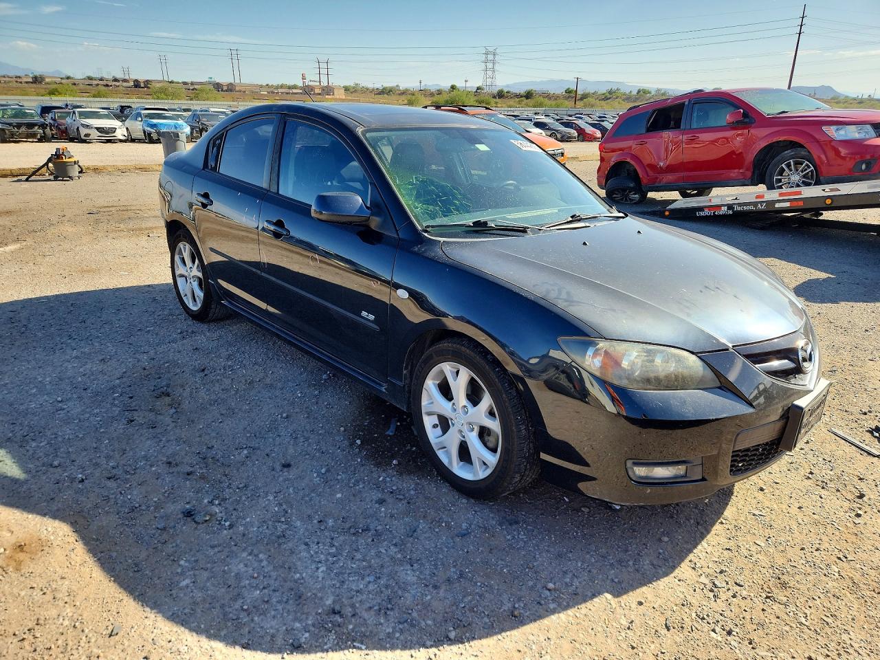 2008 Mazda 3 S Black vin: JM1BK323381810370