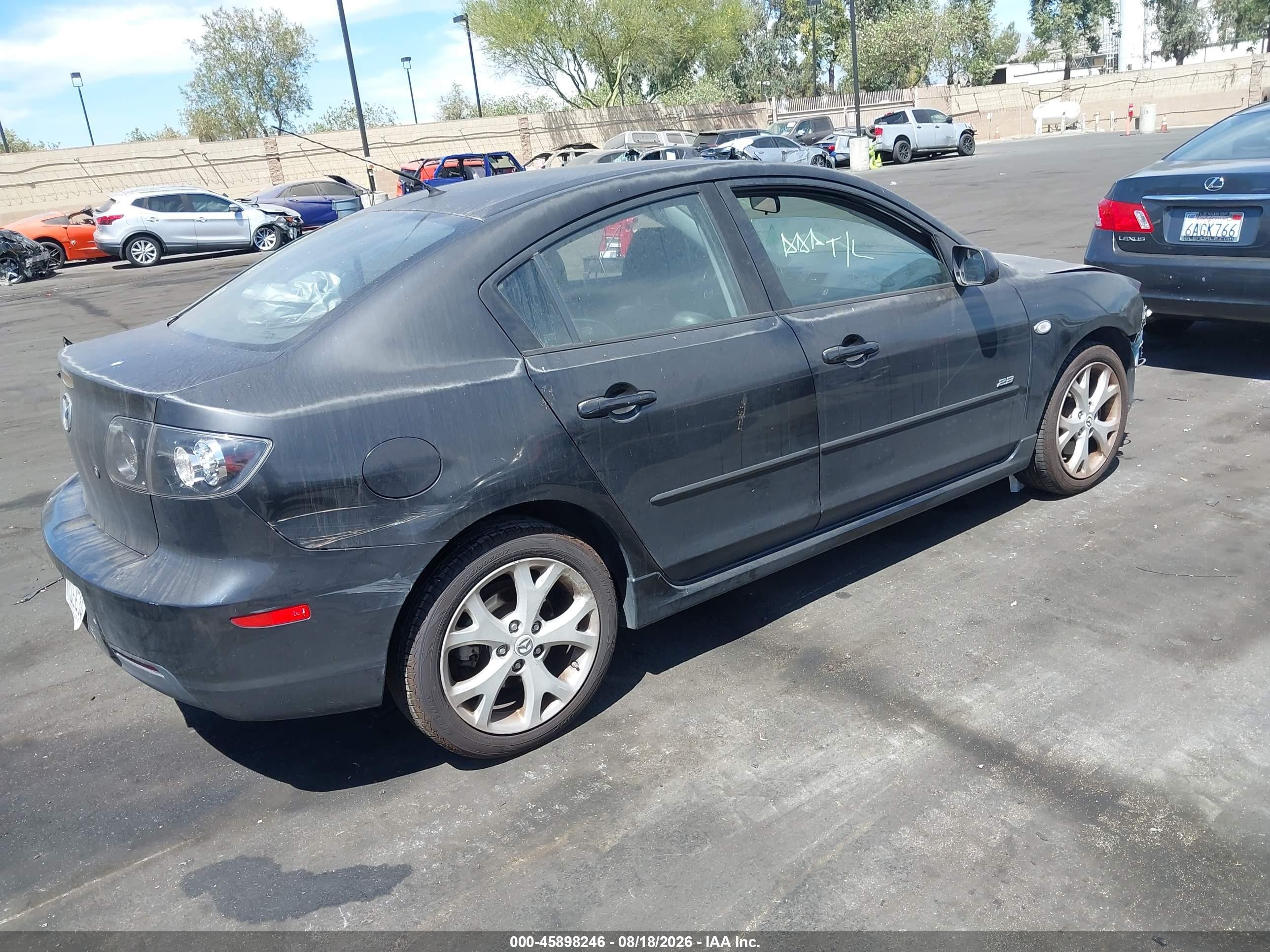 2008 Mazda Mazda3 S Grand Touring Black vin: JM1BK324381125889