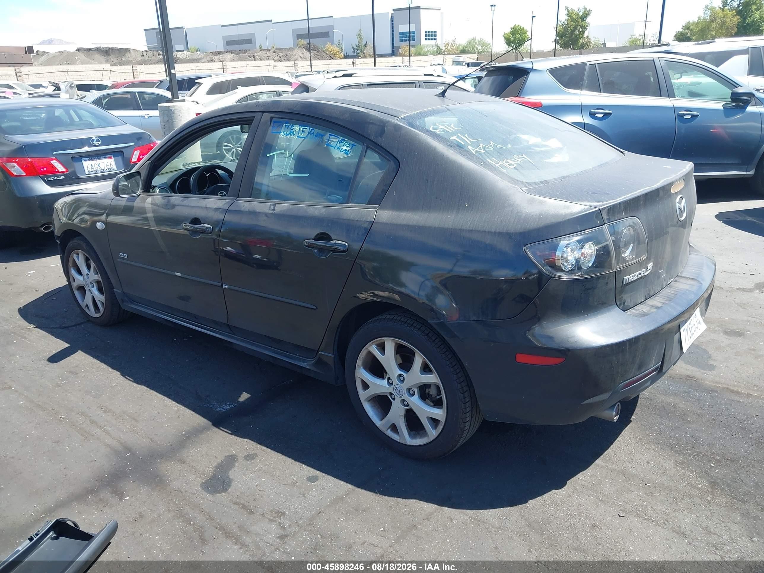 2008 Mazda Mazda3 S Grand Touring Black vin: JM1BK324381125889