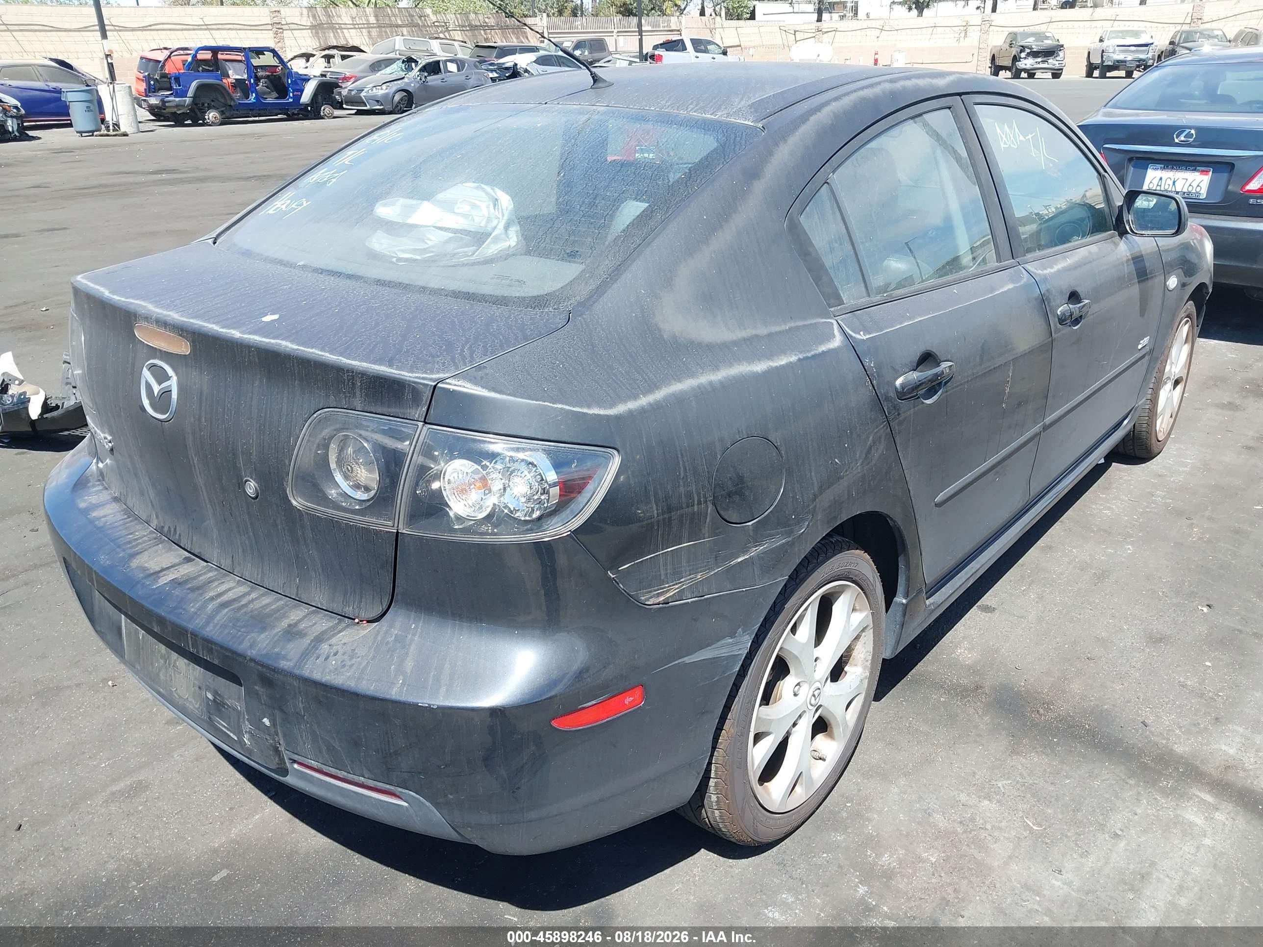 2008 Mazda Mazda3 S Grand Touring Black vin: JM1BK324381125889