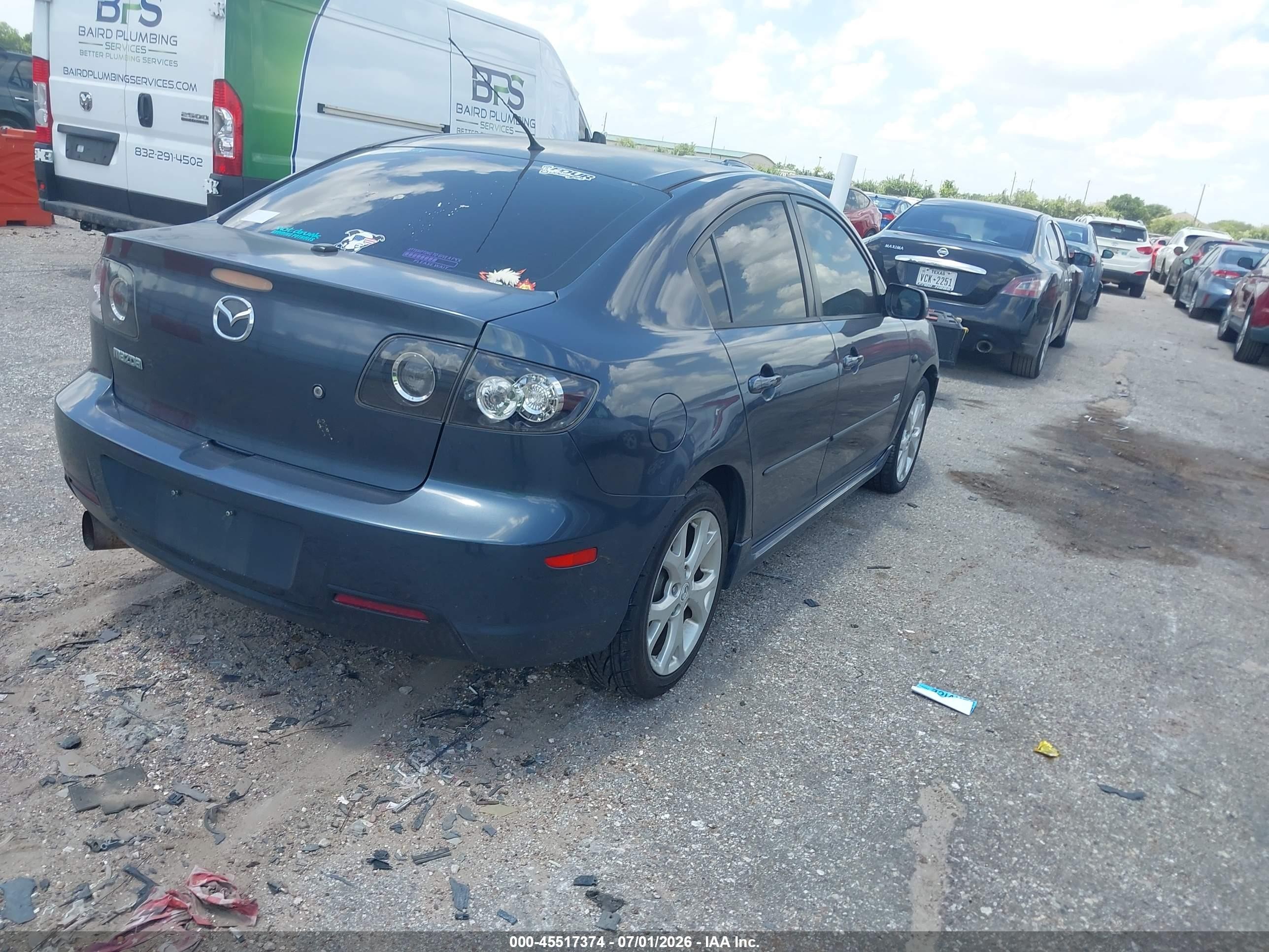 2008 Mazda Mazda3 S Grand Touring Black vin: JM1BK324381173084
