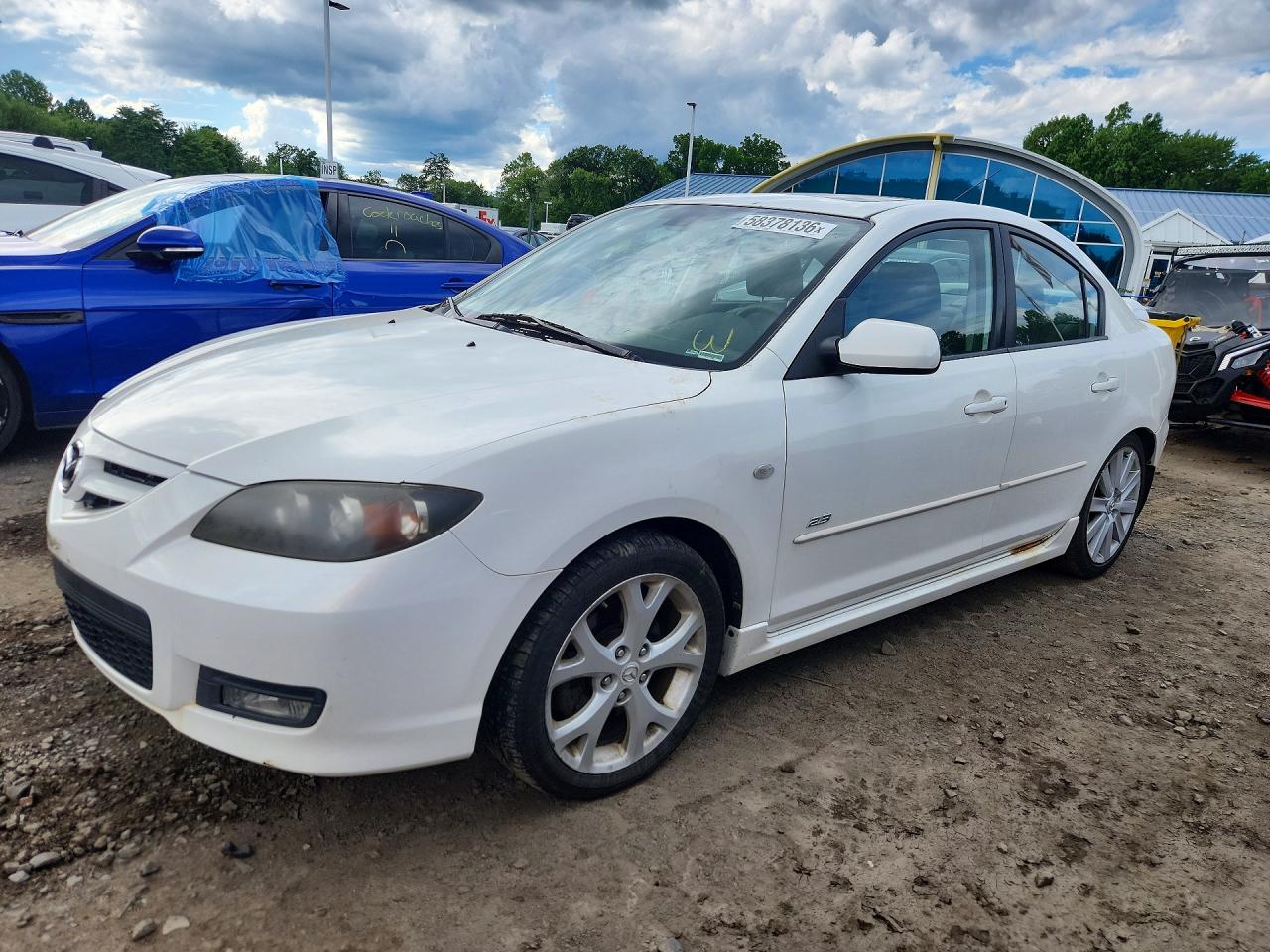 2008 Mazda 3 S White vin: JM1BK324981818790