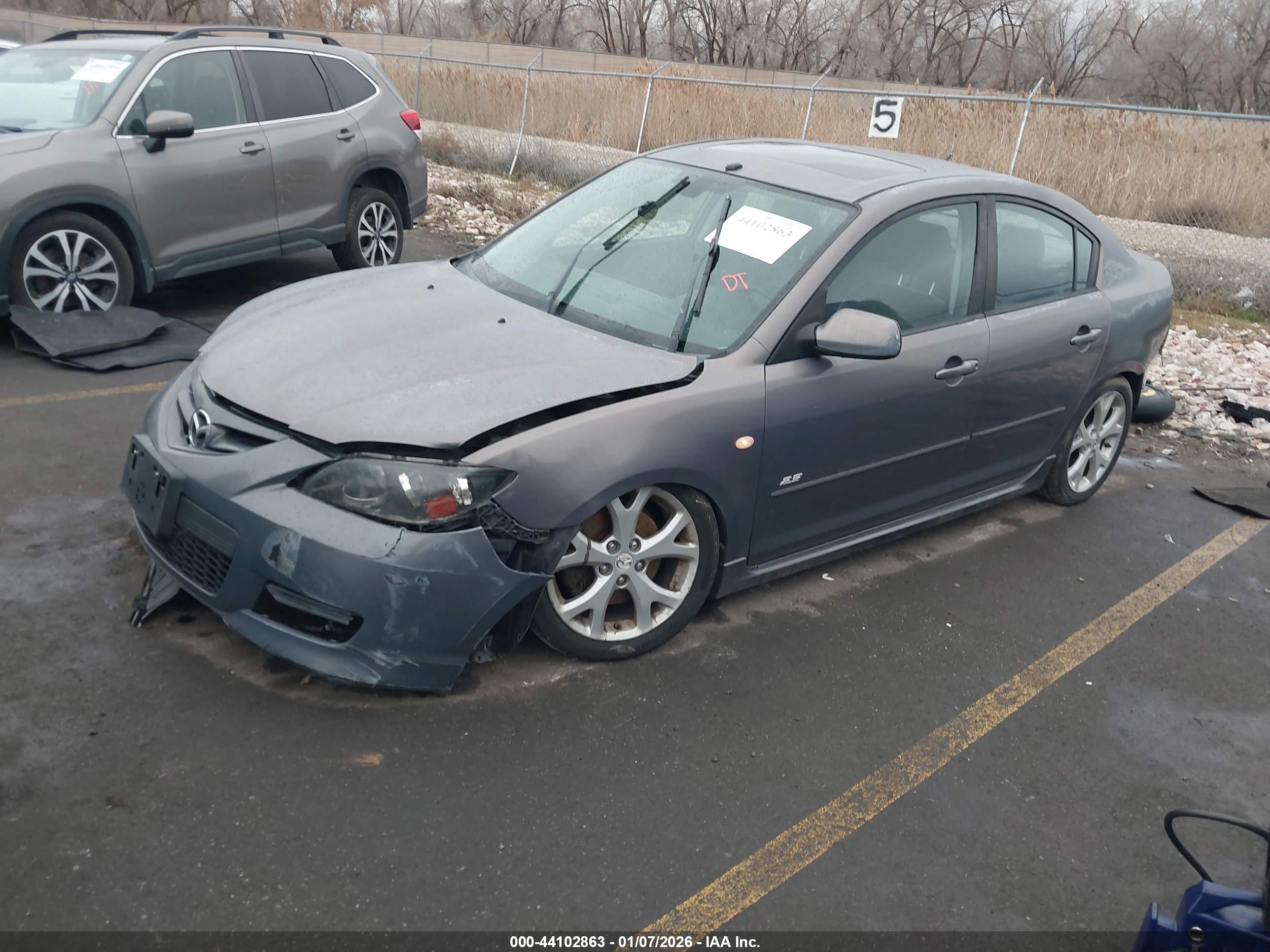 2008 Mazda Mazda3 S Grand Touring Gray vin: JM1BK324X81128272
