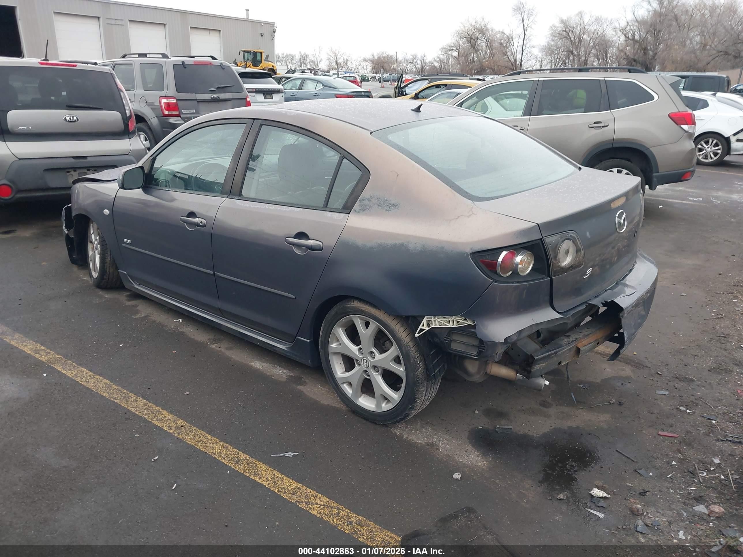 2008 Mazda Mazda3 S Grand Touring Gray vin: JM1BK324X81128272