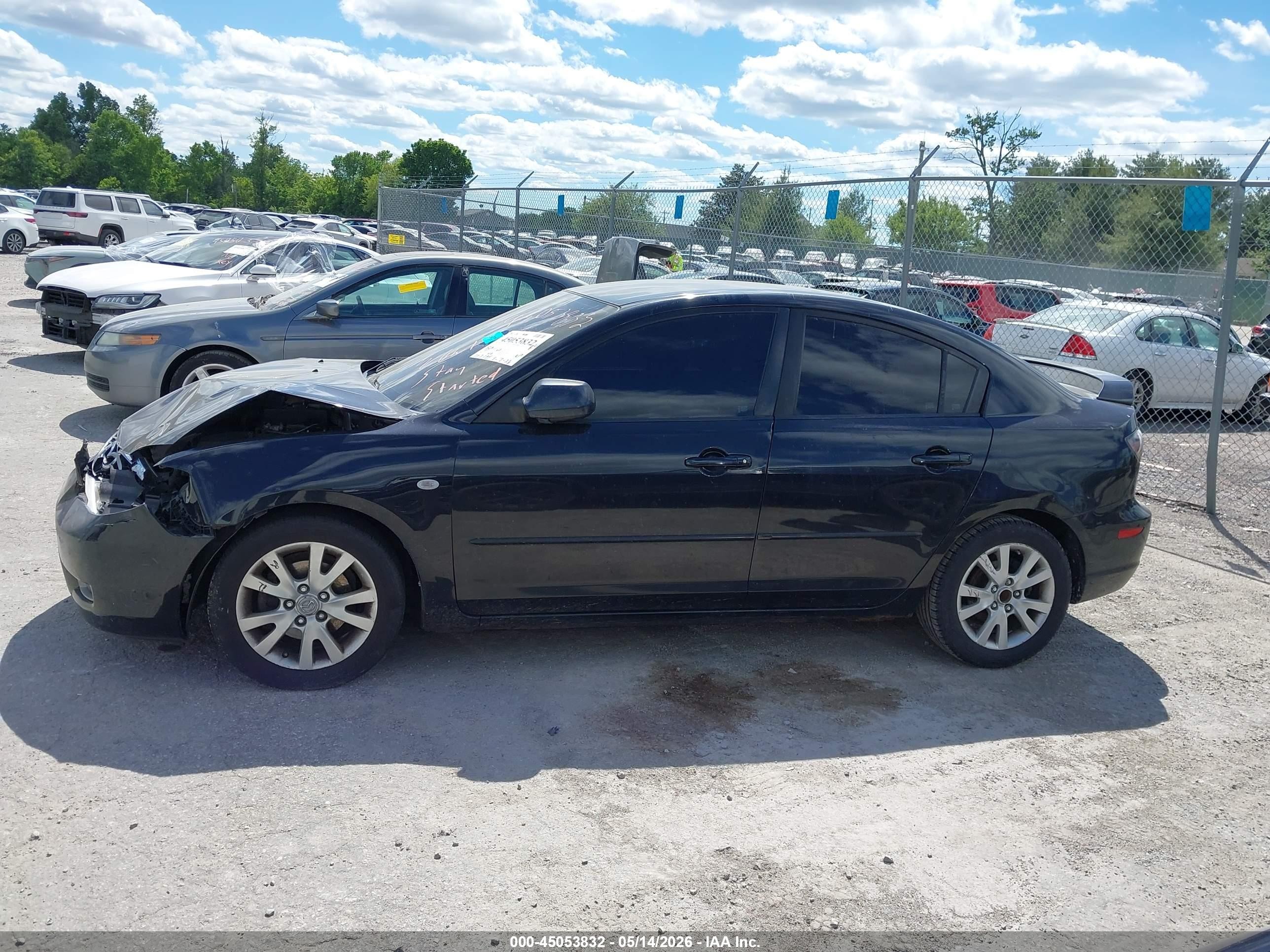 2008 Mazda Mazda3 I Black vin: JM1BK32F081853025