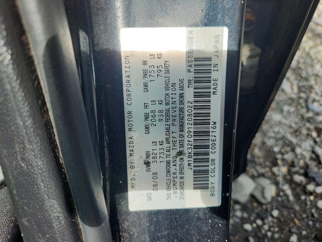 2009 Mazda 3 I Black vin: JM1BK32F091208022