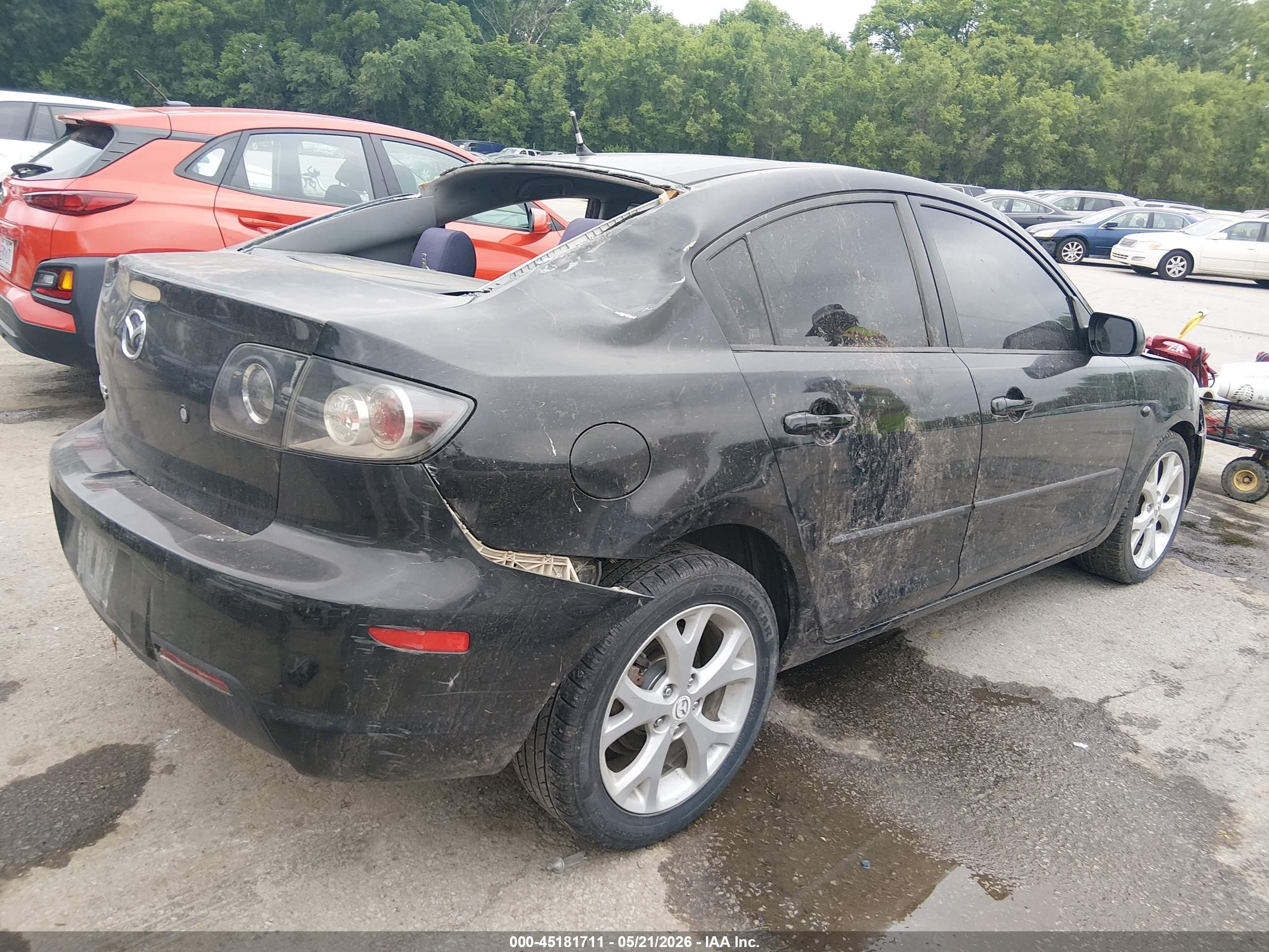 2009 Mazda Mazda3 I Black vin: JM1BK32F191197208