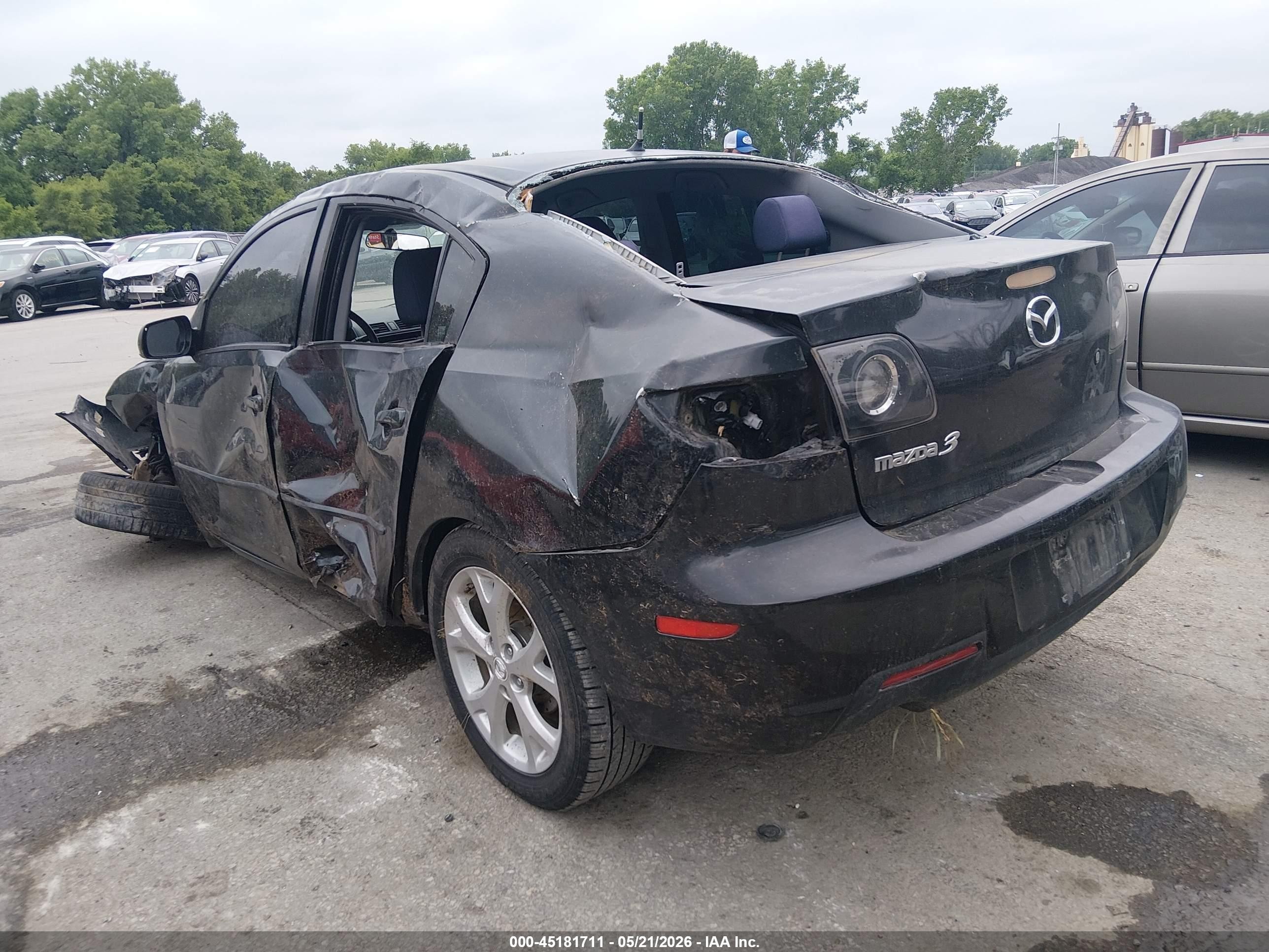 2009 Mazda Mazda3 I Black vin: JM1BK32F191197208
