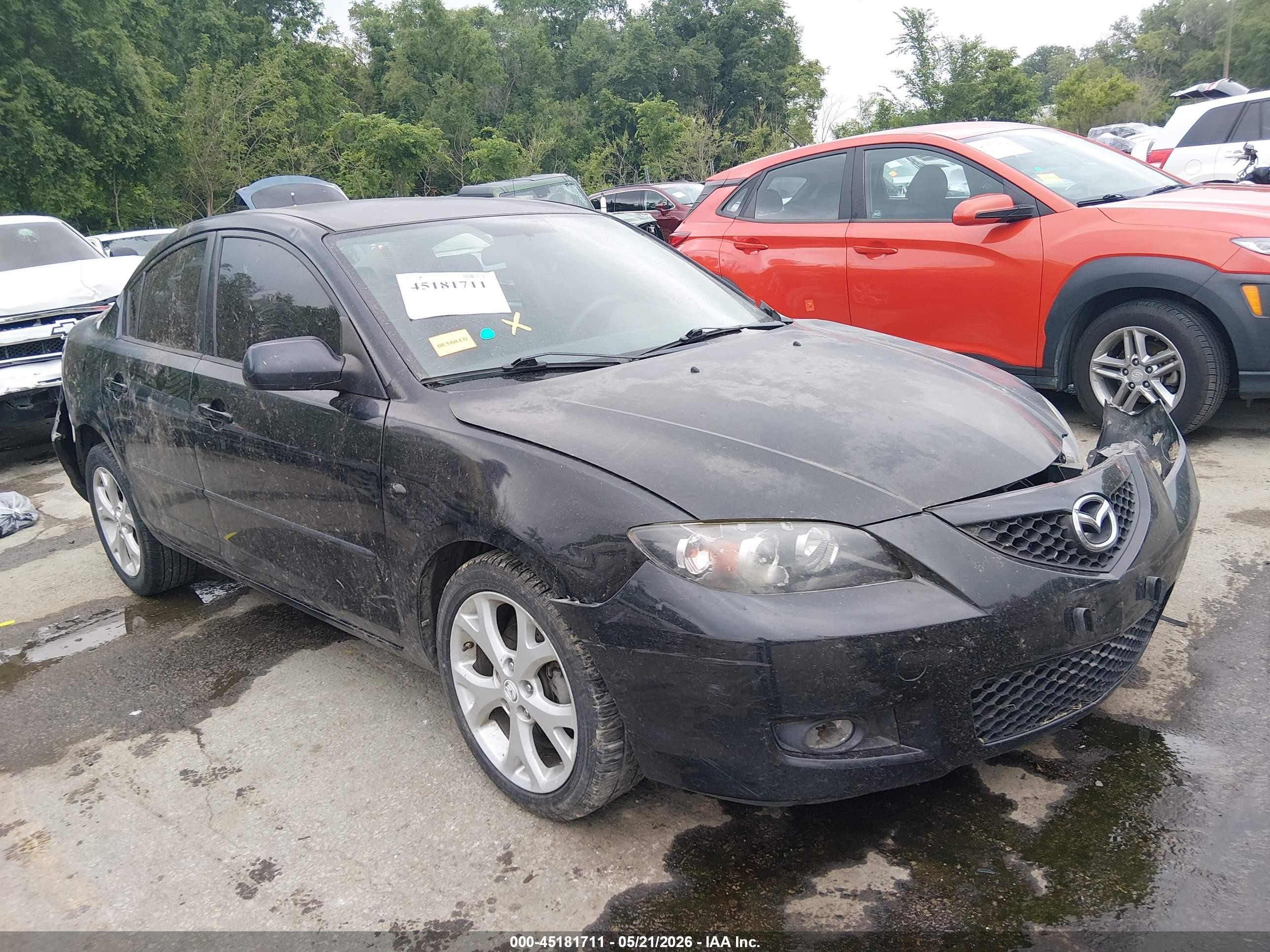 2009 Mazda Mazda3 I Black vin: JM1BK32F191197208