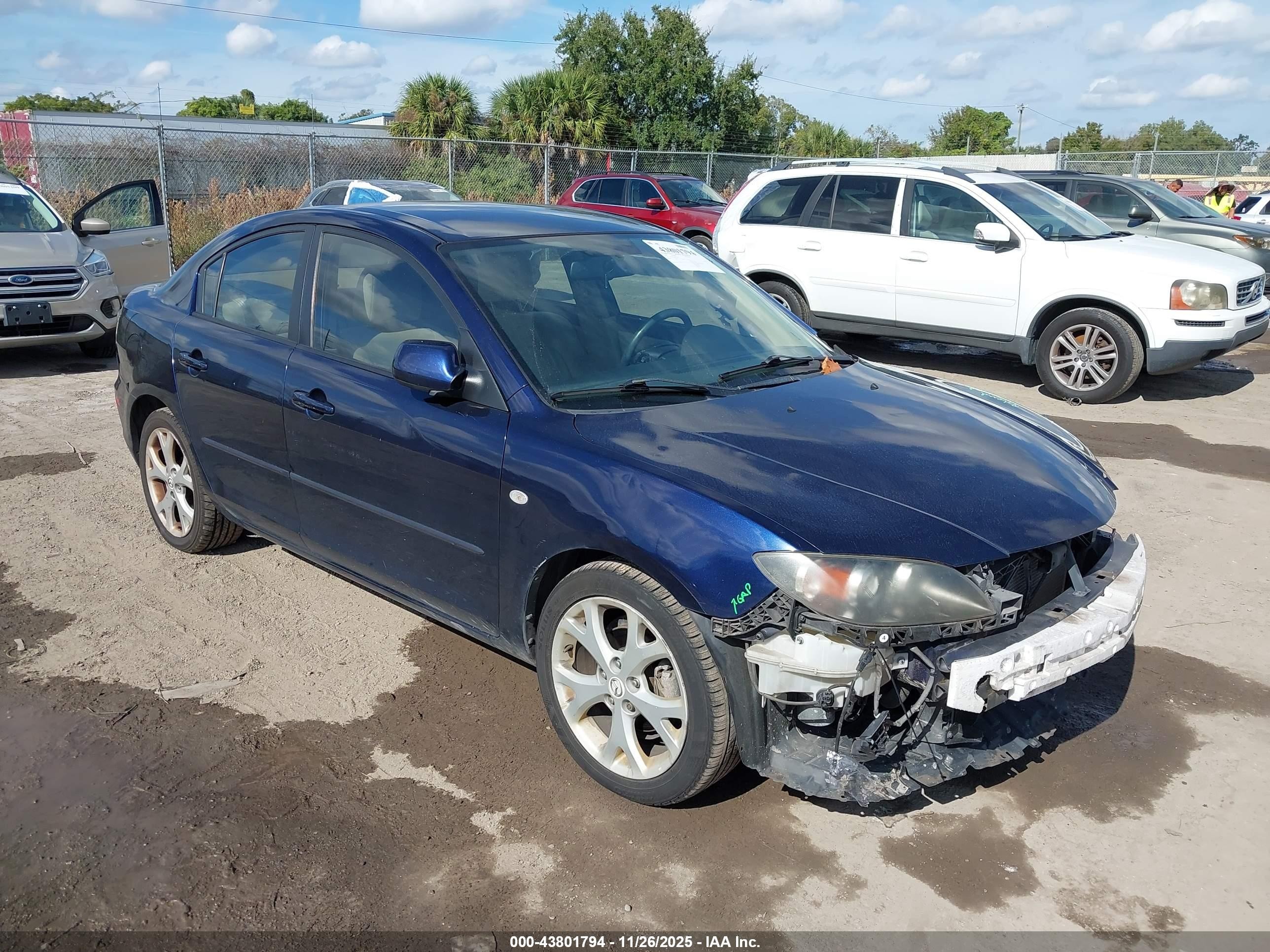 2008 Mazda Mazda3 I Touring Value Dark Blue vin: JM1BK32F281120295