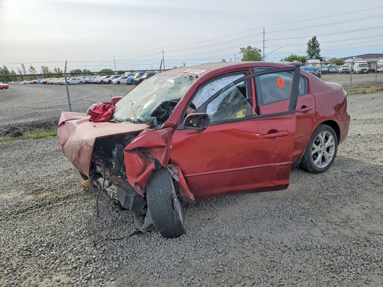 2008 Mazda 3 I Maroon vin: JM1BK32F481174326