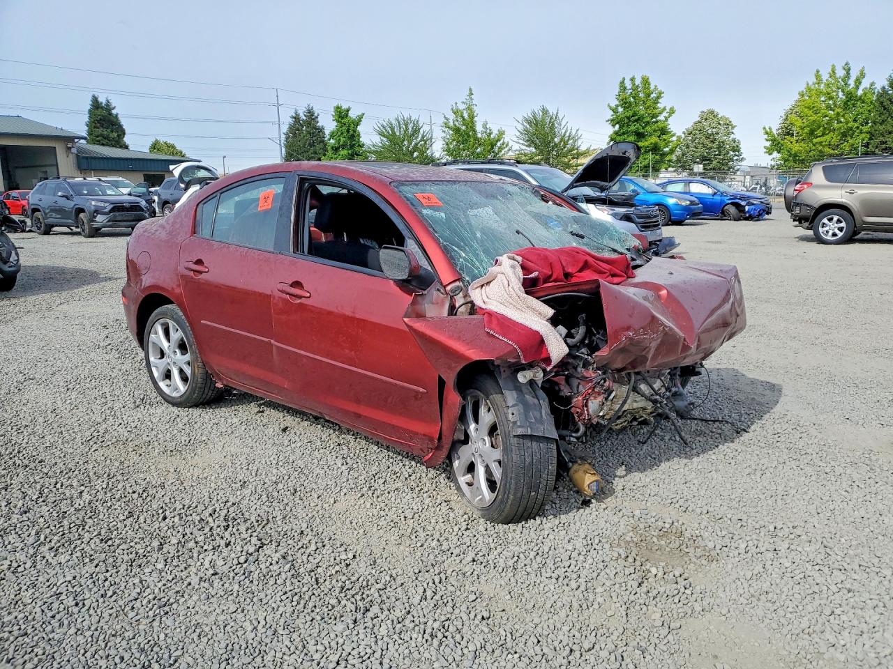 2008 Mazda 3 I Maroon vin: JM1BK32F481174326