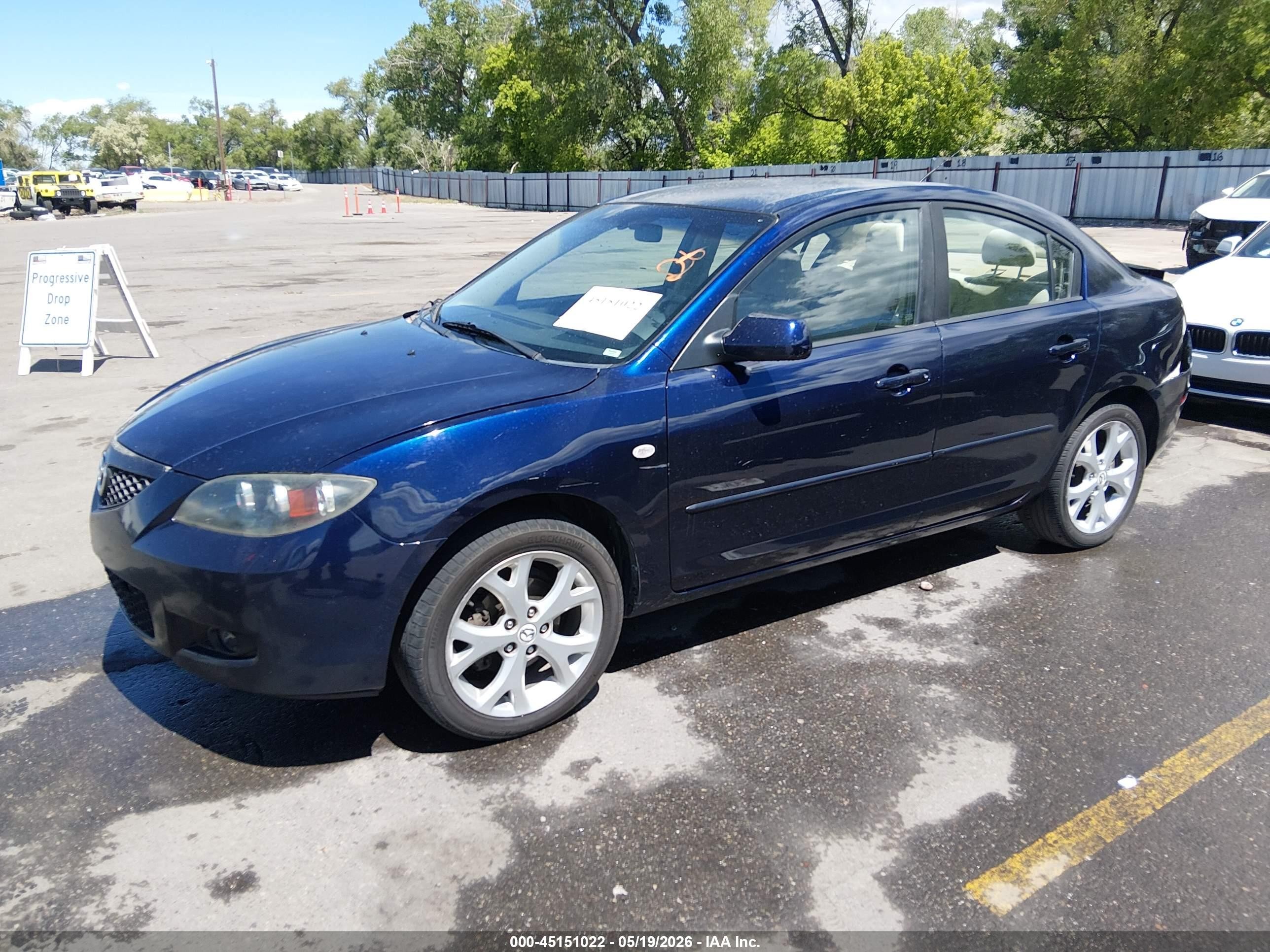 2009 Mazda Mazda3 I Blue vin: JM1BK32F591188446