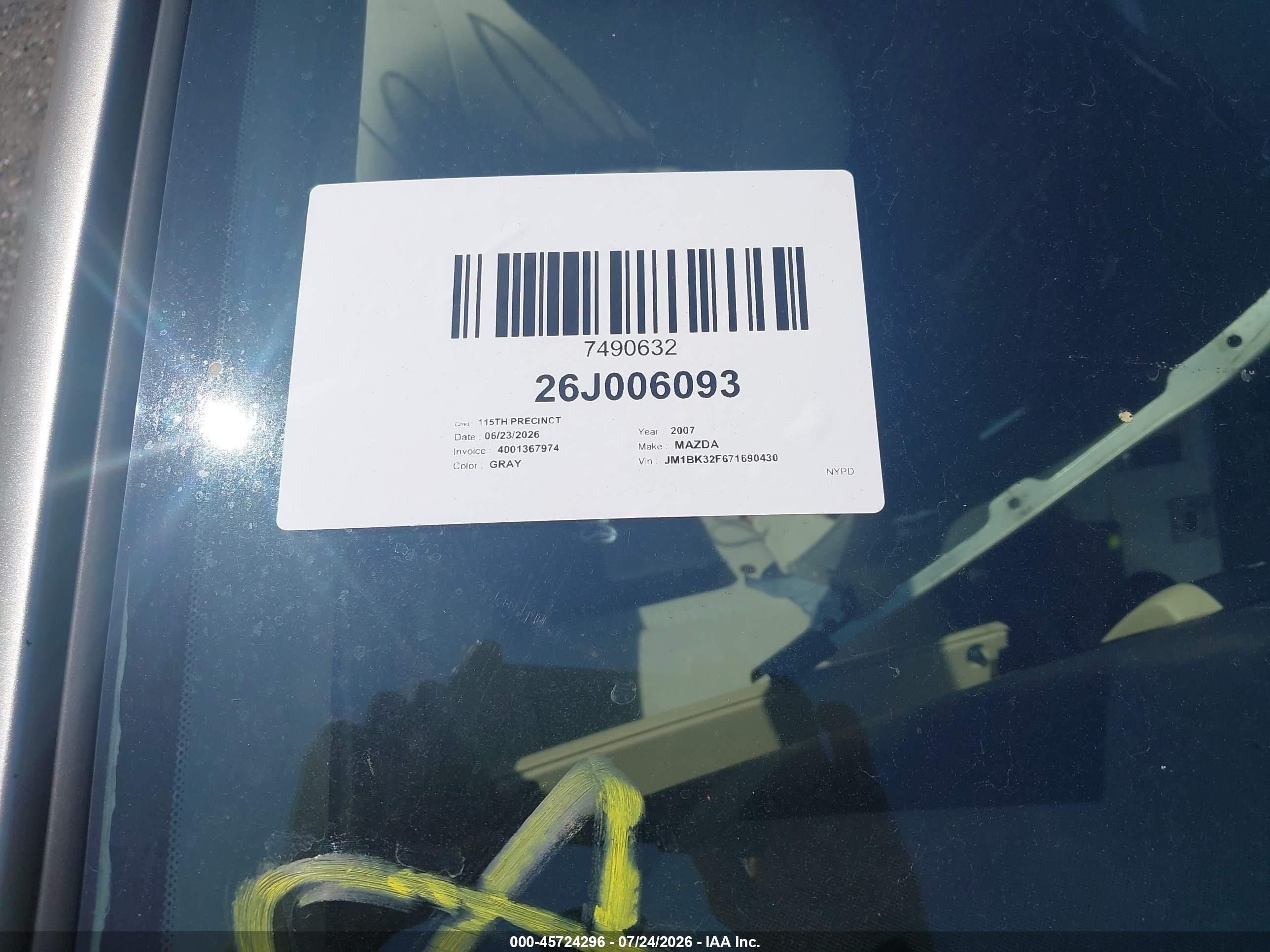 2007 Mazda Mazda3 I Silver vin: JM1BK32F671690430